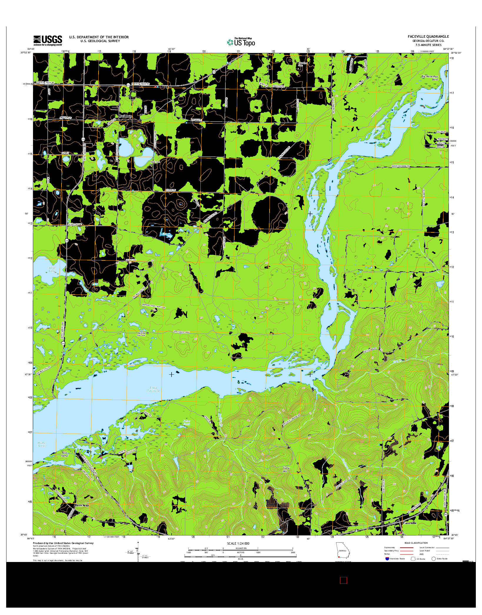 USGS US TOPO 7.5-MINUTE MAP FOR FACEVILLE, GA 2017