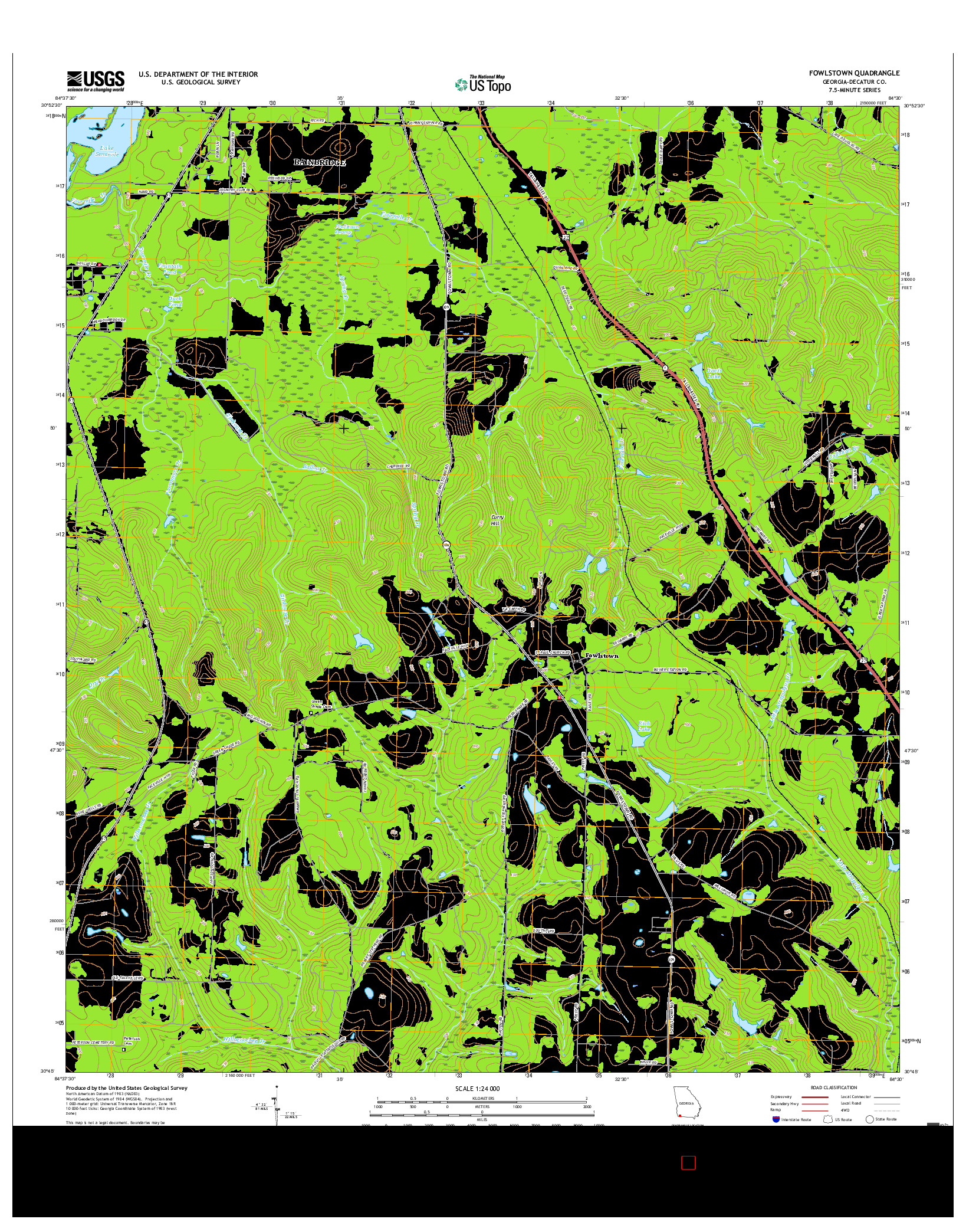 USGS US TOPO 7.5-MINUTE MAP FOR FOWLSTOWN, GA 2017