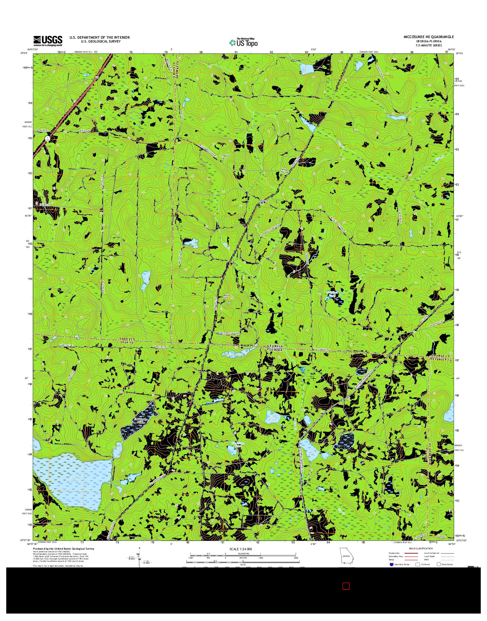 USGS US TOPO 7.5-MINUTE MAP FOR MICCOSUKEE NE, GA-FL 2017