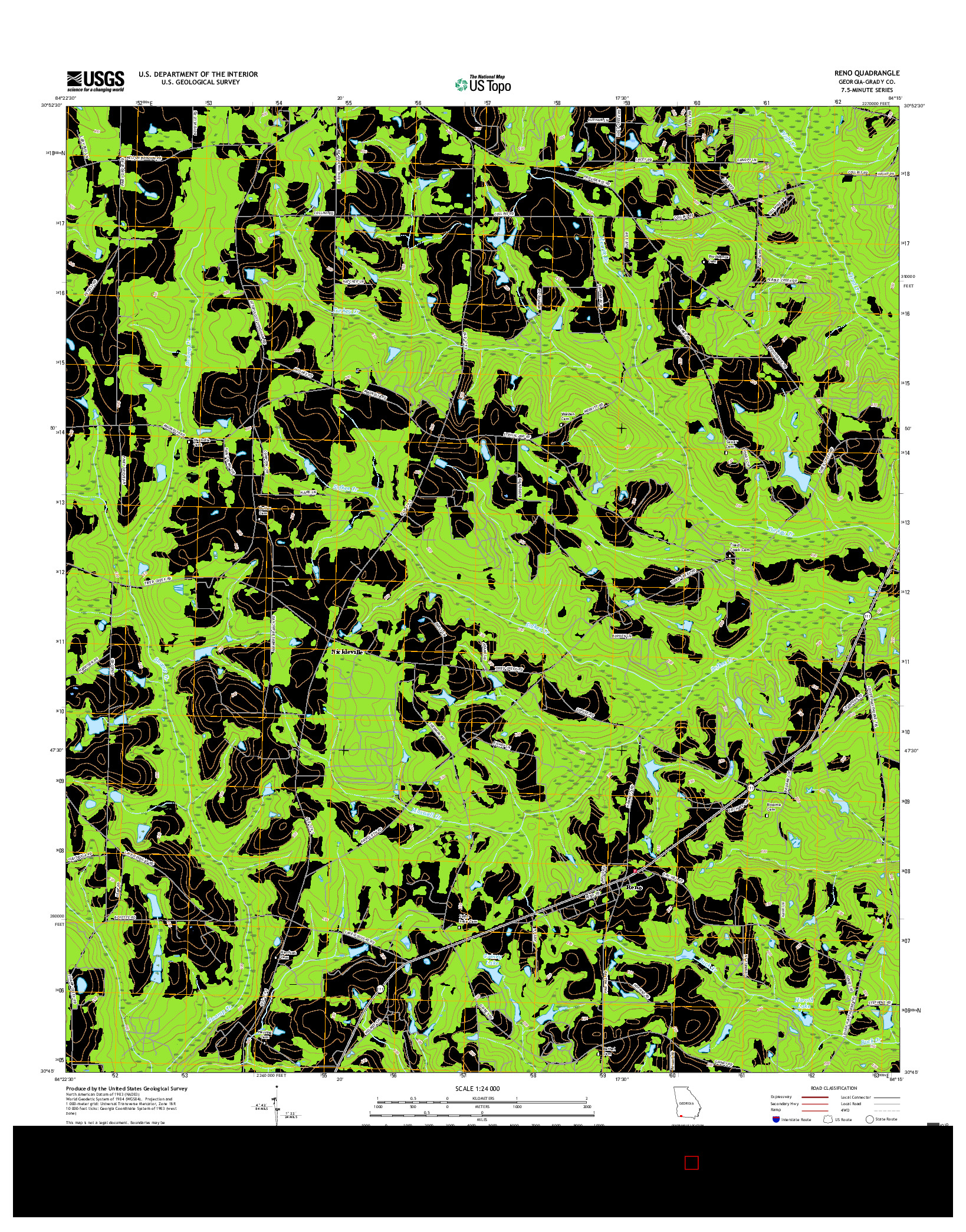 USGS US TOPO 7.5-MINUTE MAP FOR RENO, GA 2017