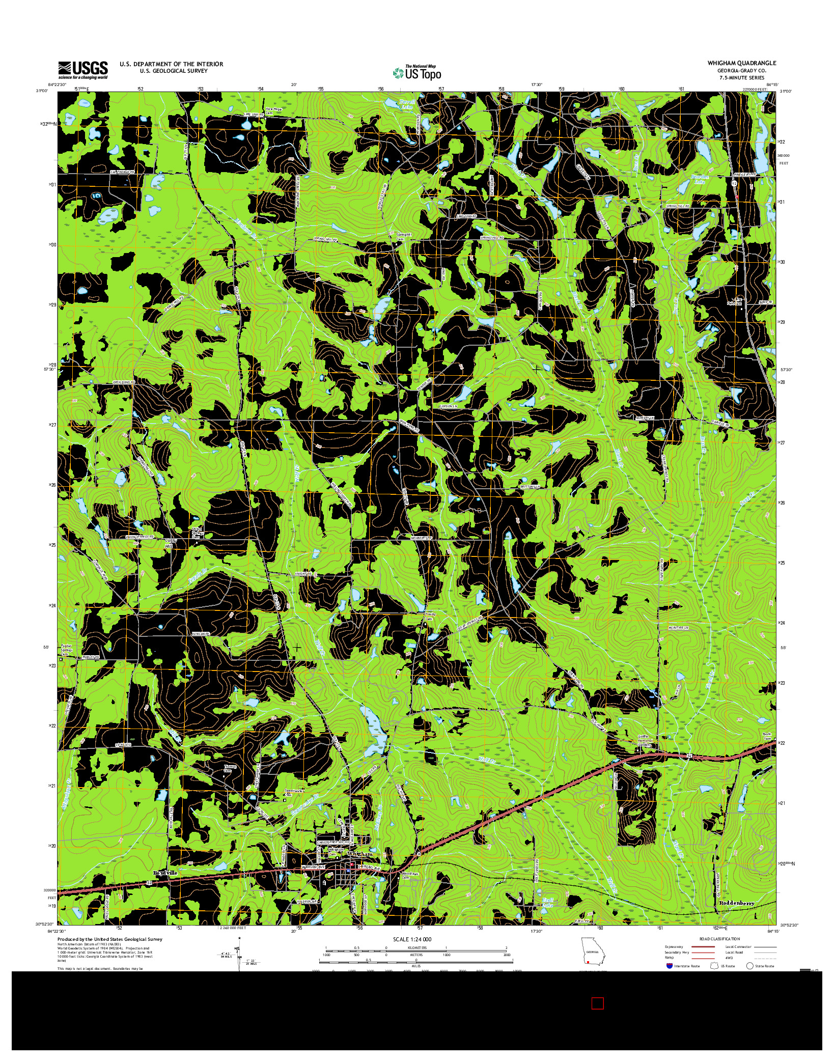 USGS US TOPO 7.5-MINUTE MAP FOR WHIGHAM, GA 2017