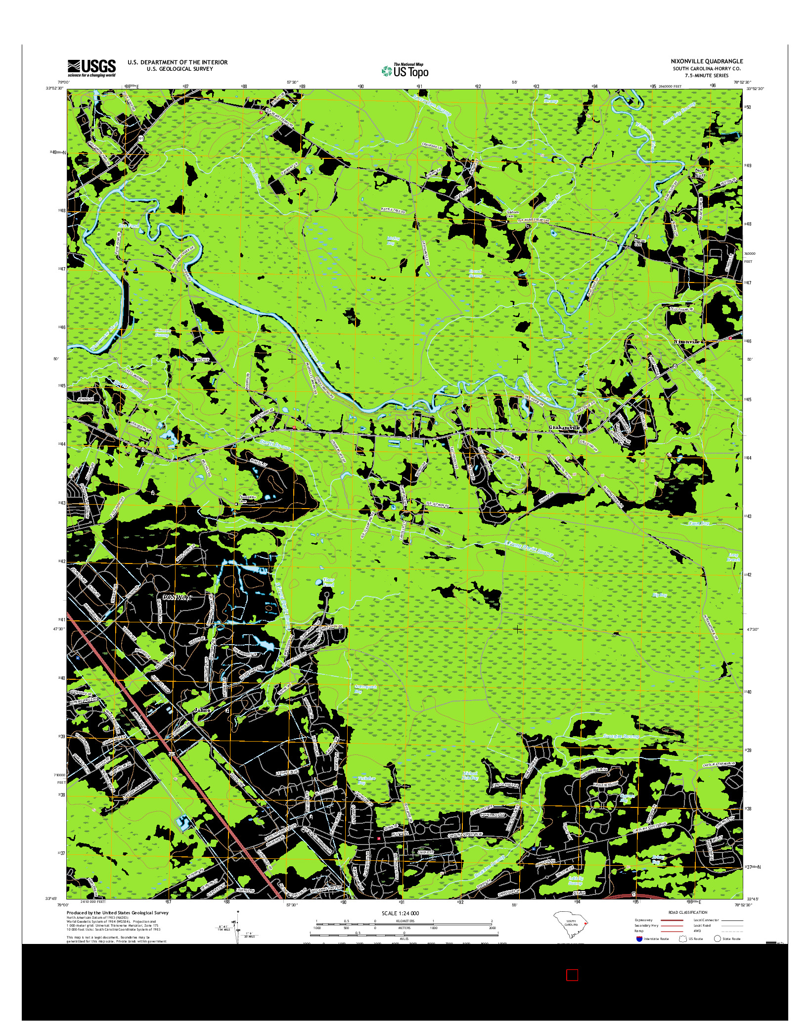 USGS US TOPO 7.5-MINUTE MAP FOR NIXONVILLE, SC 2017