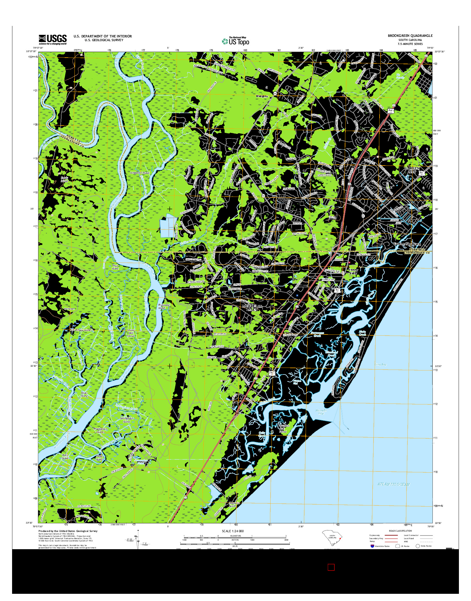 USGS US TOPO 7.5-MINUTE MAP FOR BROOKGREEN, SC 2017