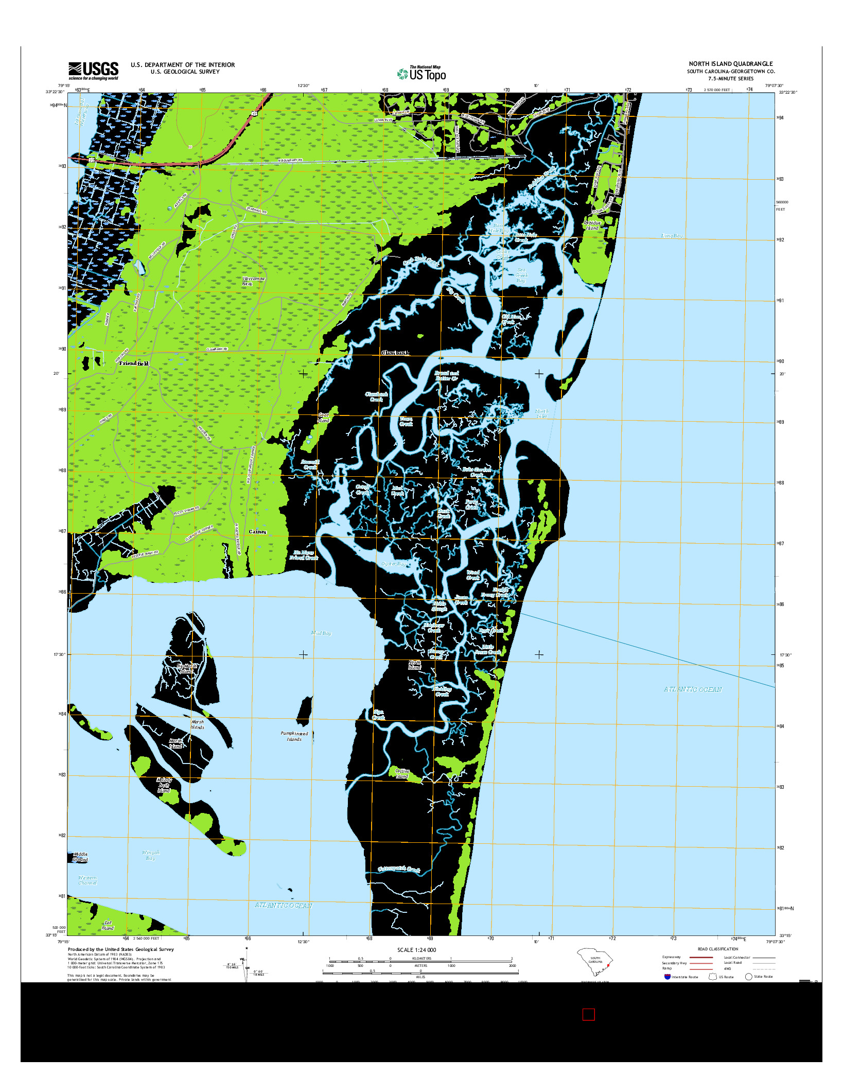 USGS US TOPO 7.5-MINUTE MAP FOR NORTH ISLAND, SC 2017