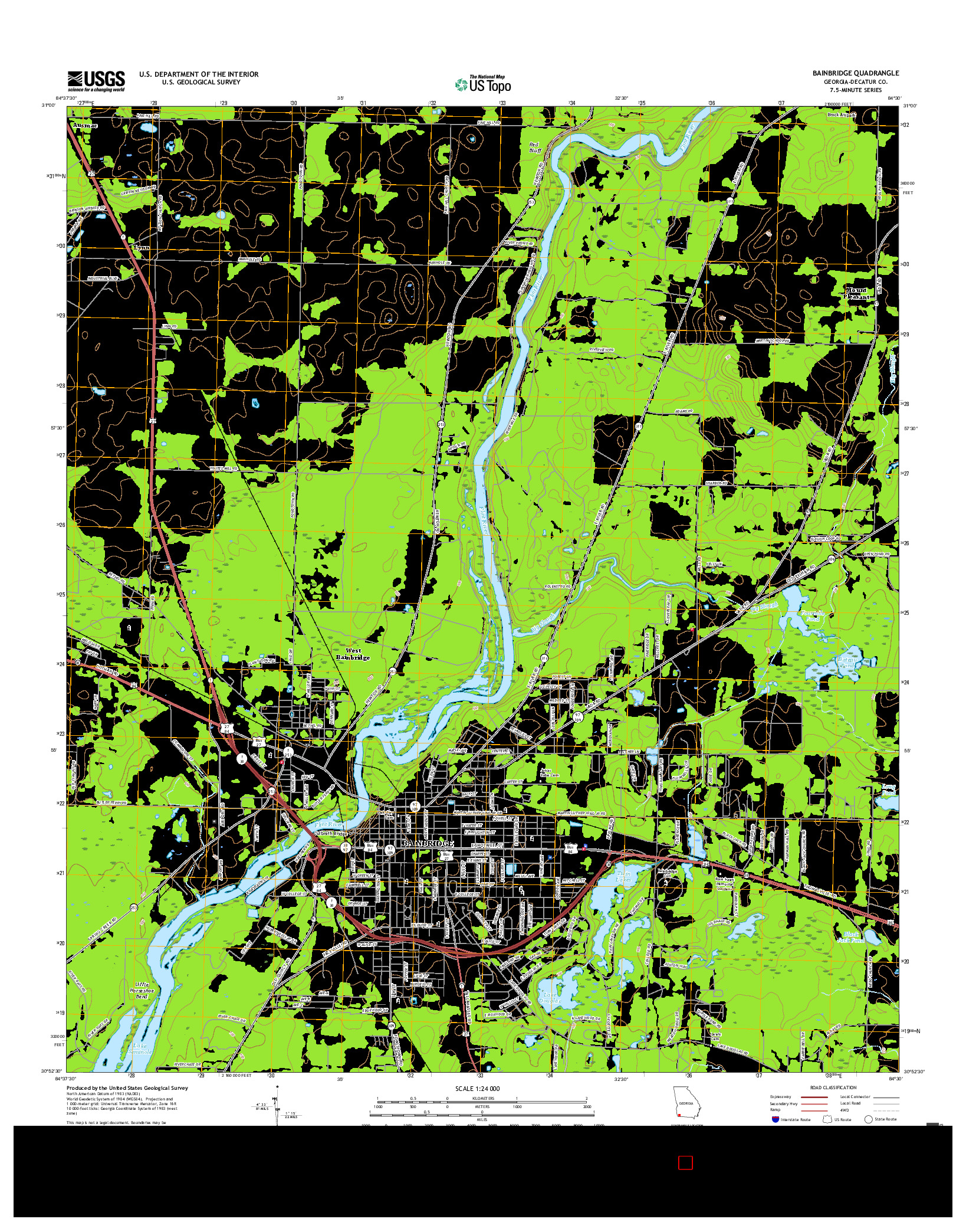 USGS US TOPO 7.5-MINUTE MAP FOR BAINBRIDGE, GA 2017