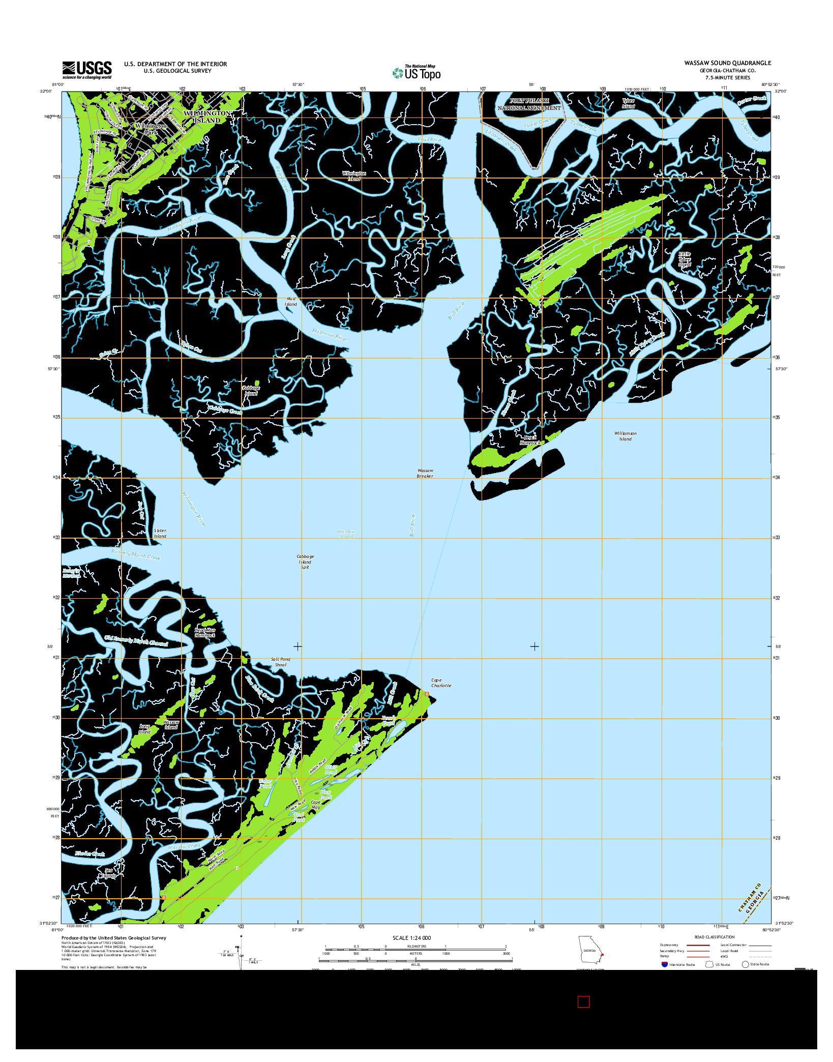 USGS US TOPO 7.5-MINUTE MAP FOR WASSAW SOUND, GA 2017