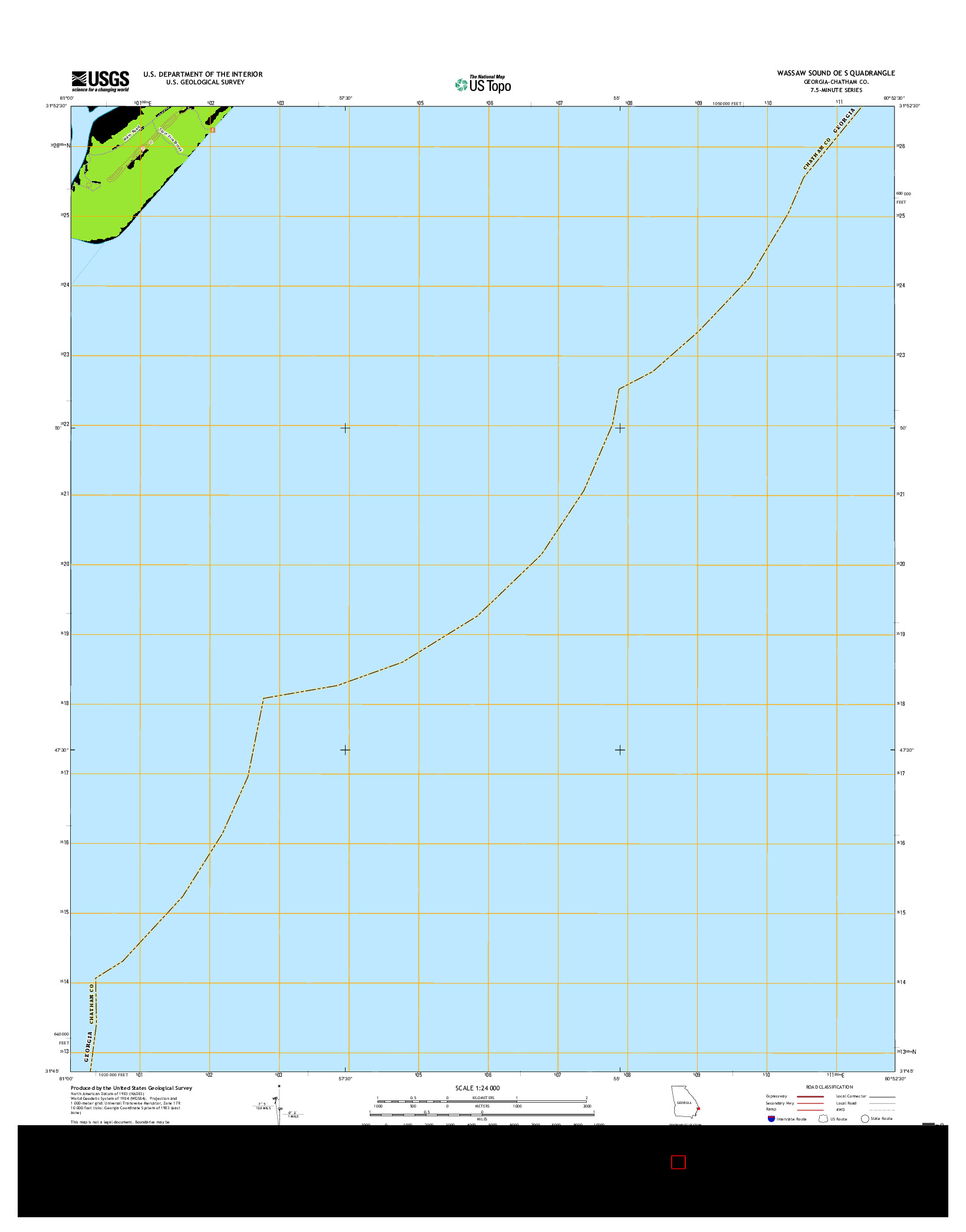 USGS US TOPO 7.5-MINUTE MAP FOR WASSAW SOUND OE S, GA 2017