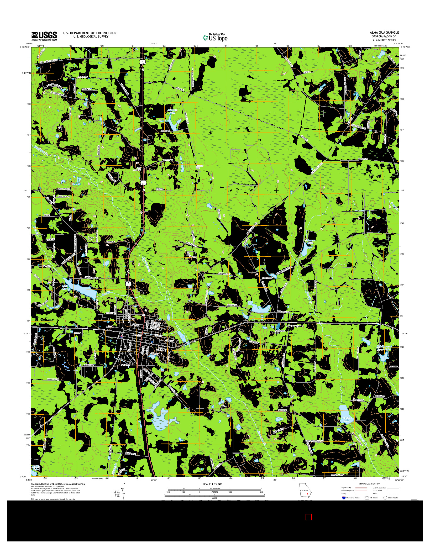 USGS US TOPO 7.5-MINUTE MAP FOR ALMA, GA 2017