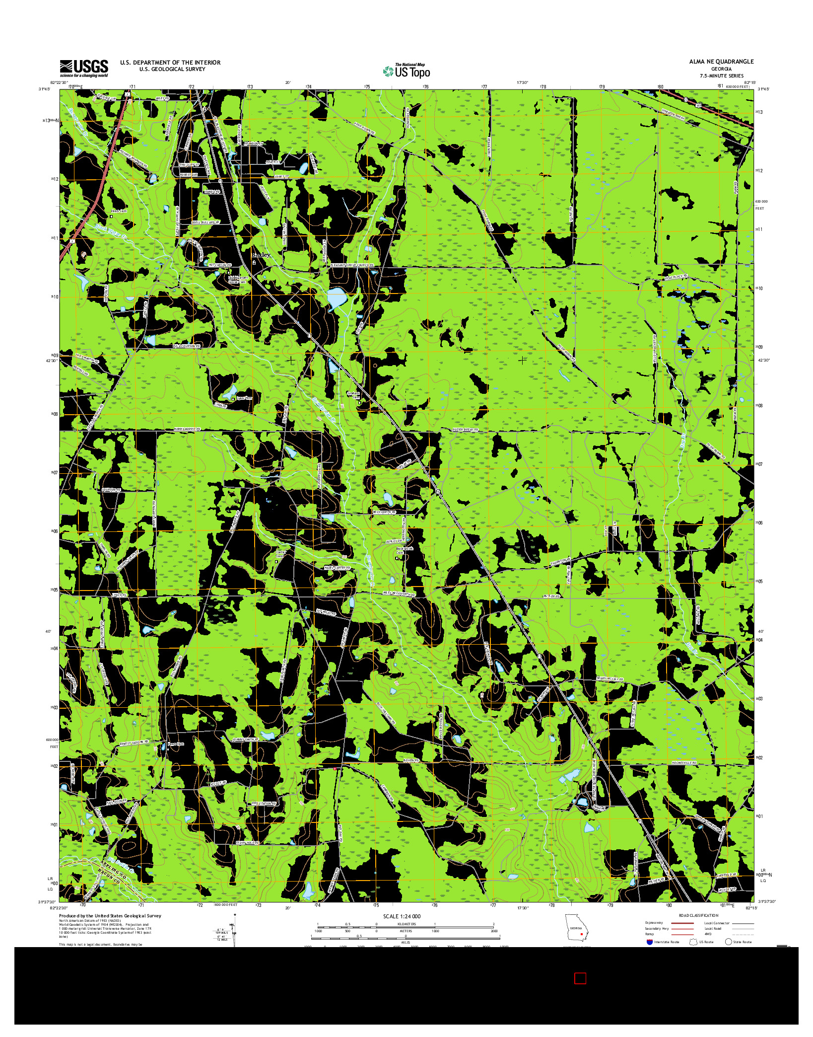 USGS US TOPO 7.5-MINUTE MAP FOR ALMA NE, GA 2017