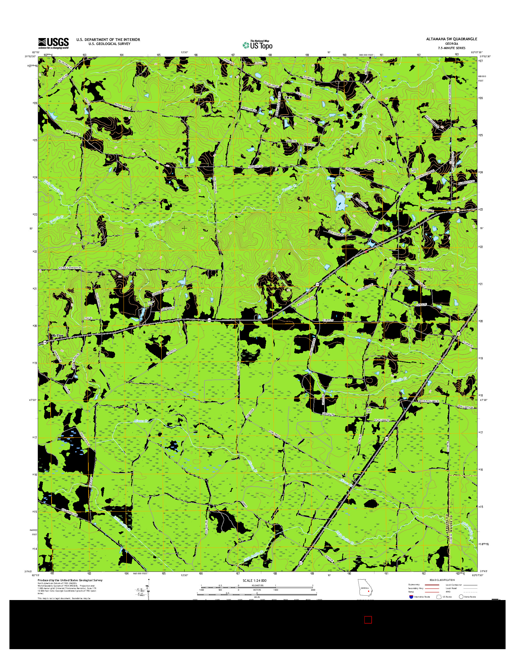 USGS US TOPO 7.5-MINUTE MAP FOR ALTAMAHA SW, GA 2017