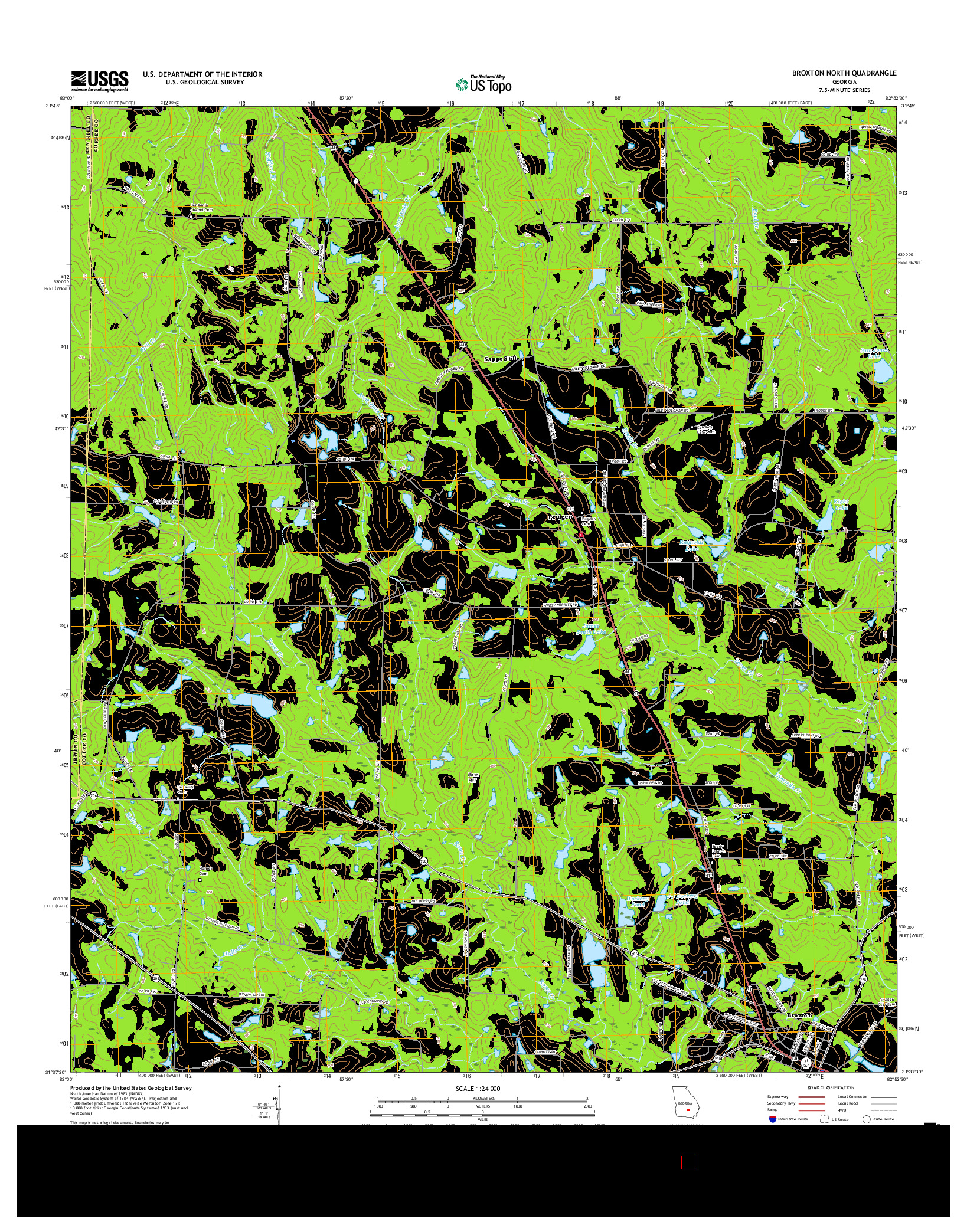 USGS US TOPO 7.5-MINUTE MAP FOR BROXTON NORTH, GA 2017