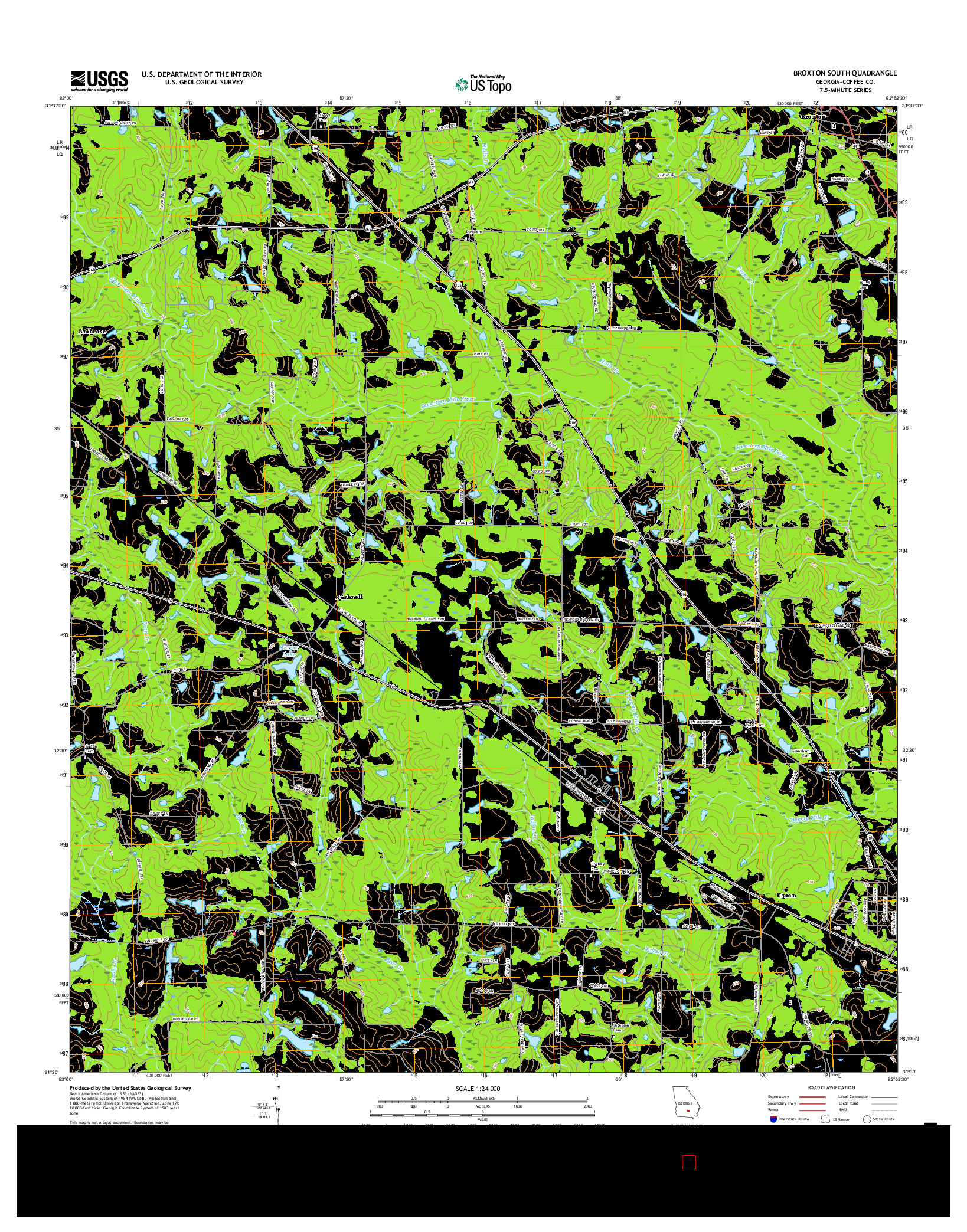 USGS US TOPO 7.5-MINUTE MAP FOR BROXTON SOUTH, GA 2017