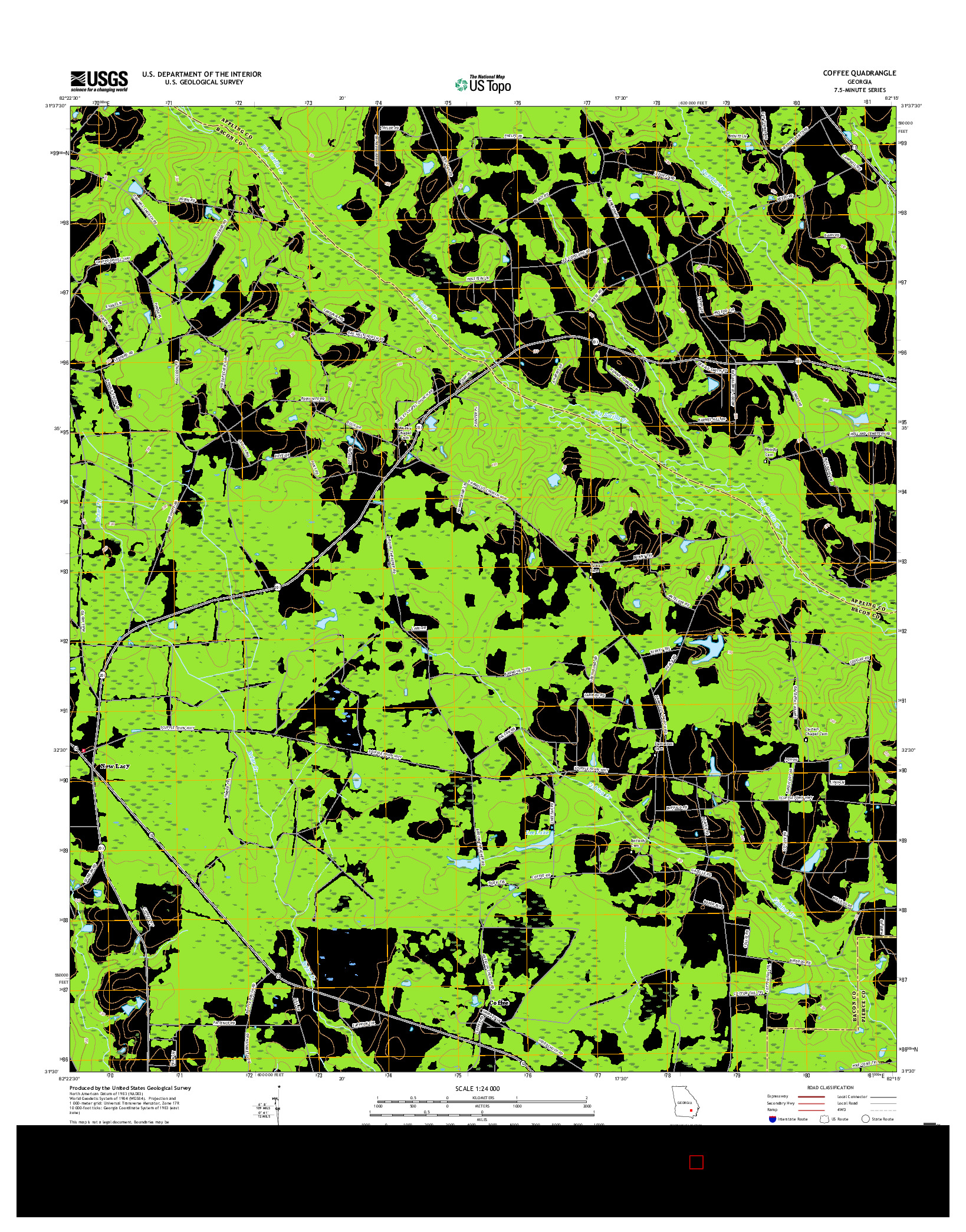 USGS US TOPO 7.5-MINUTE MAP FOR COFFEE, GA 2017