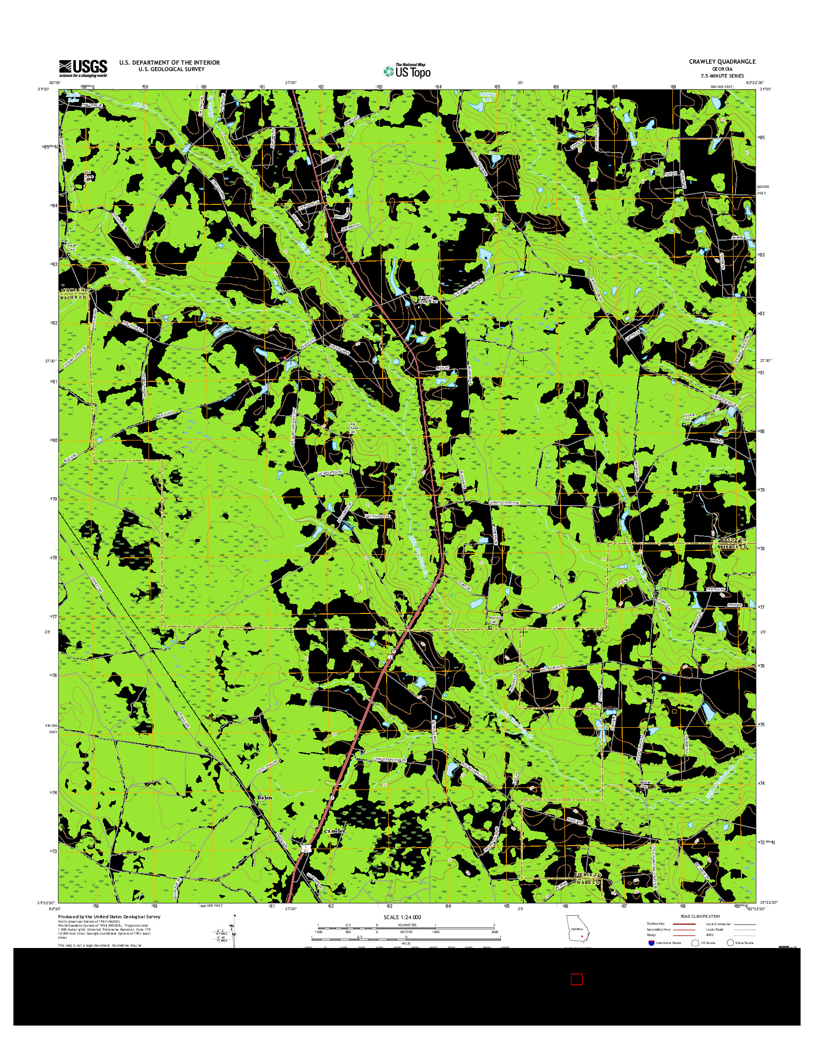 USGS US TOPO 7.5-MINUTE MAP FOR CRAWLEY, GA 2017