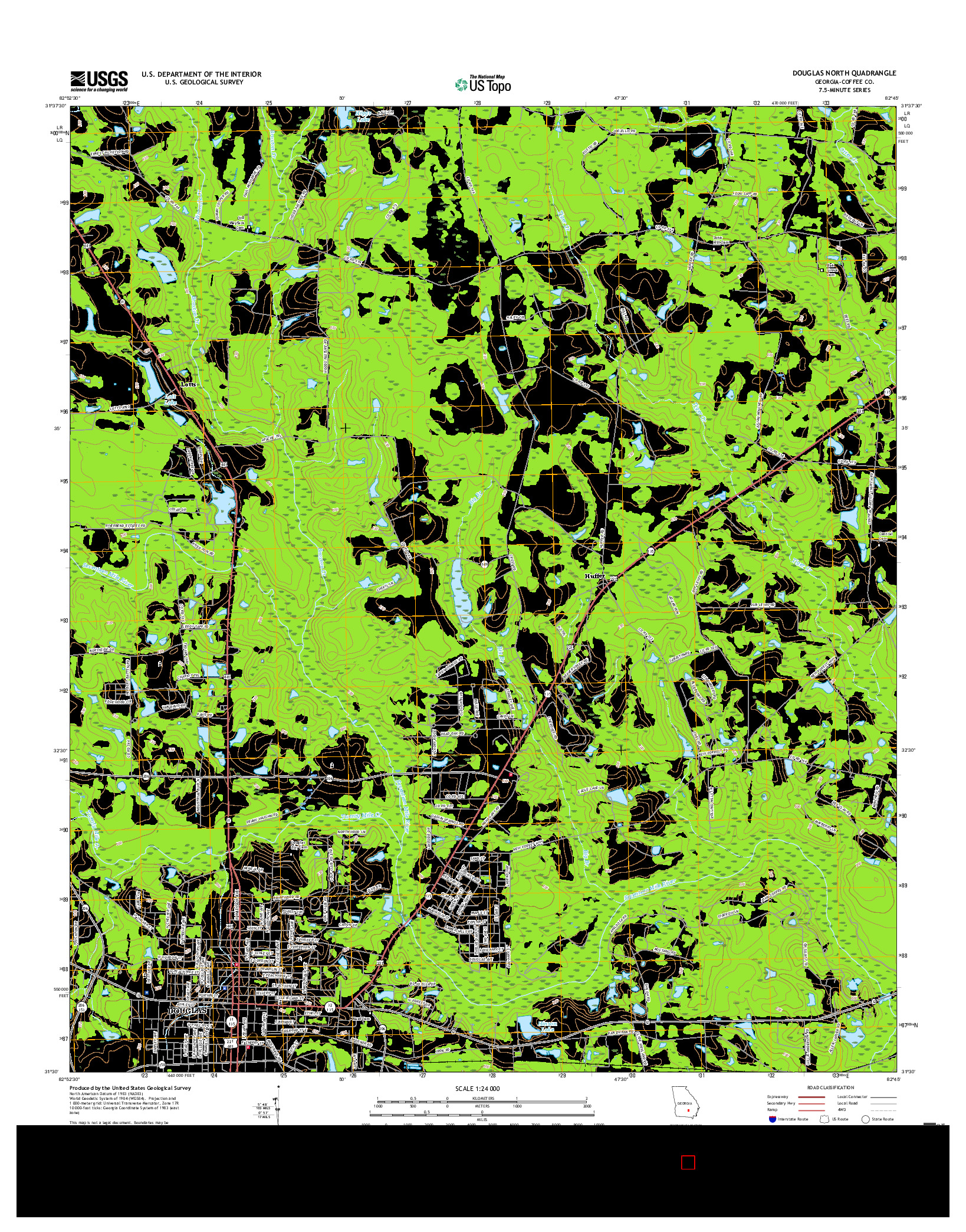 USGS US TOPO 7.5-MINUTE MAP FOR DOUGLAS NORTH, GA 2017