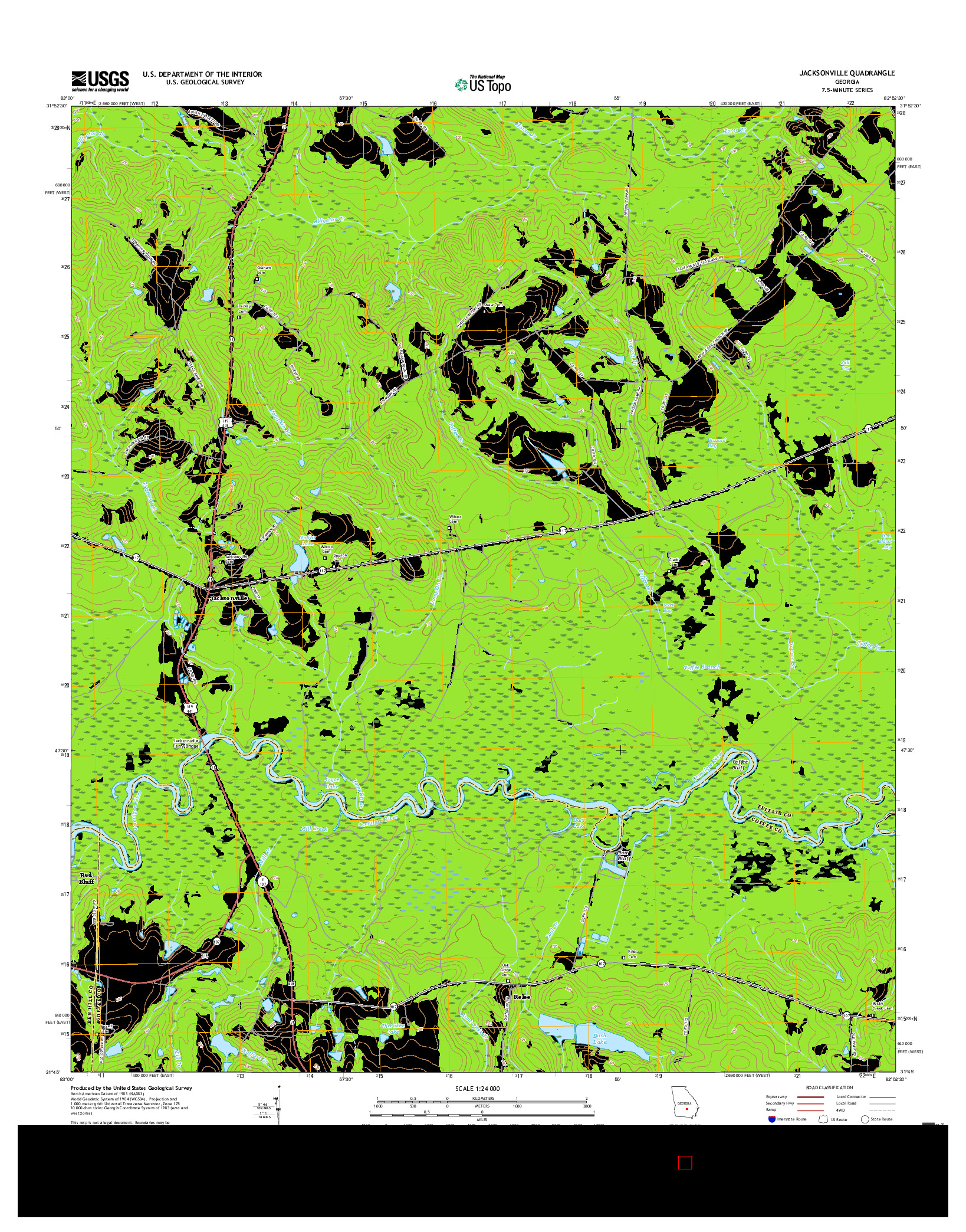 USGS US TOPO 7.5-MINUTE MAP FOR JACKSONVILLE, GA 2017