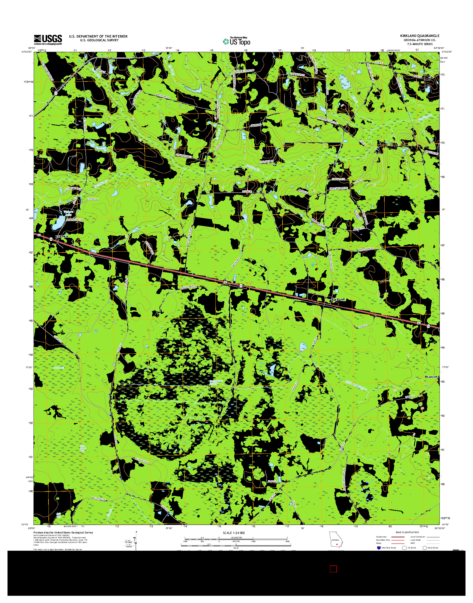 USGS US TOPO 7.5-MINUTE MAP FOR KIRKLAND, GA 2017