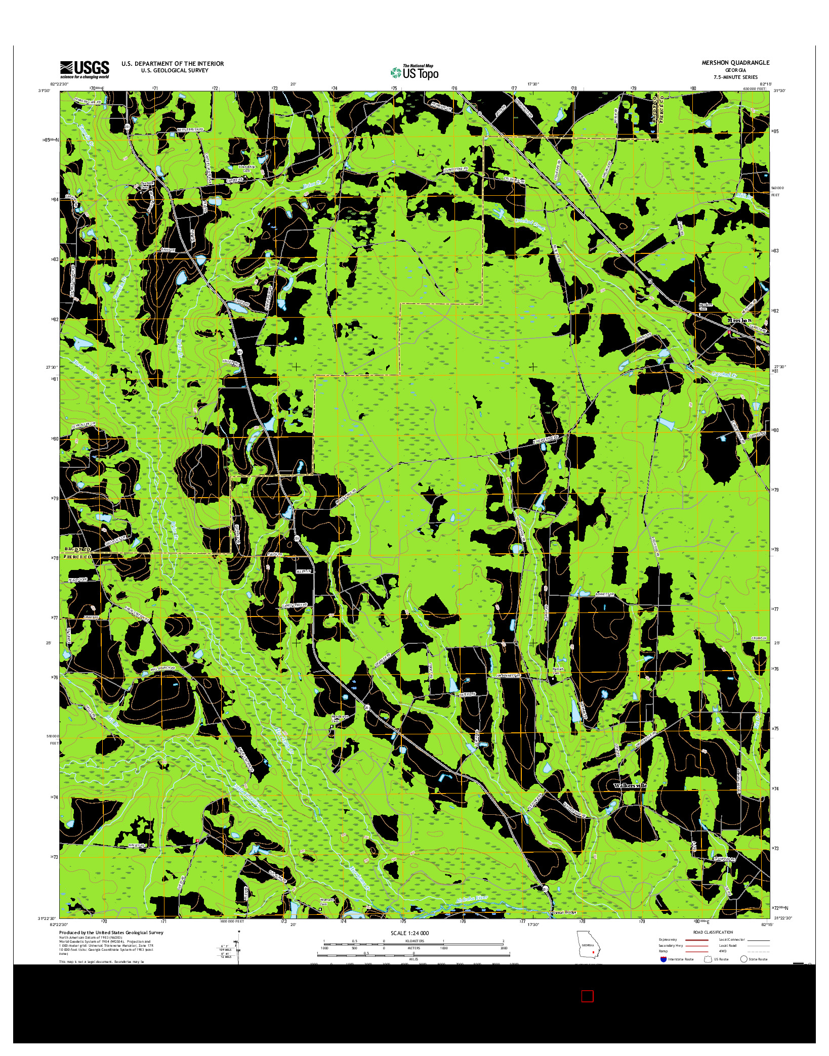 USGS US TOPO 7.5-MINUTE MAP FOR MERSHON, GA 2017