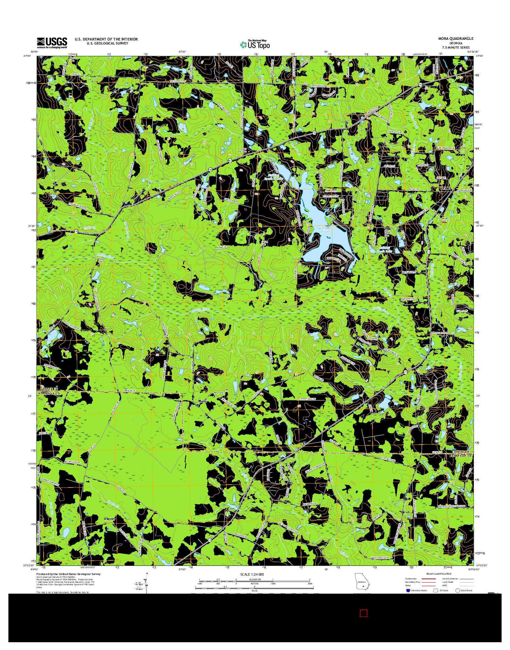 USGS US TOPO 7.5-MINUTE MAP FOR MORA, GA 2017