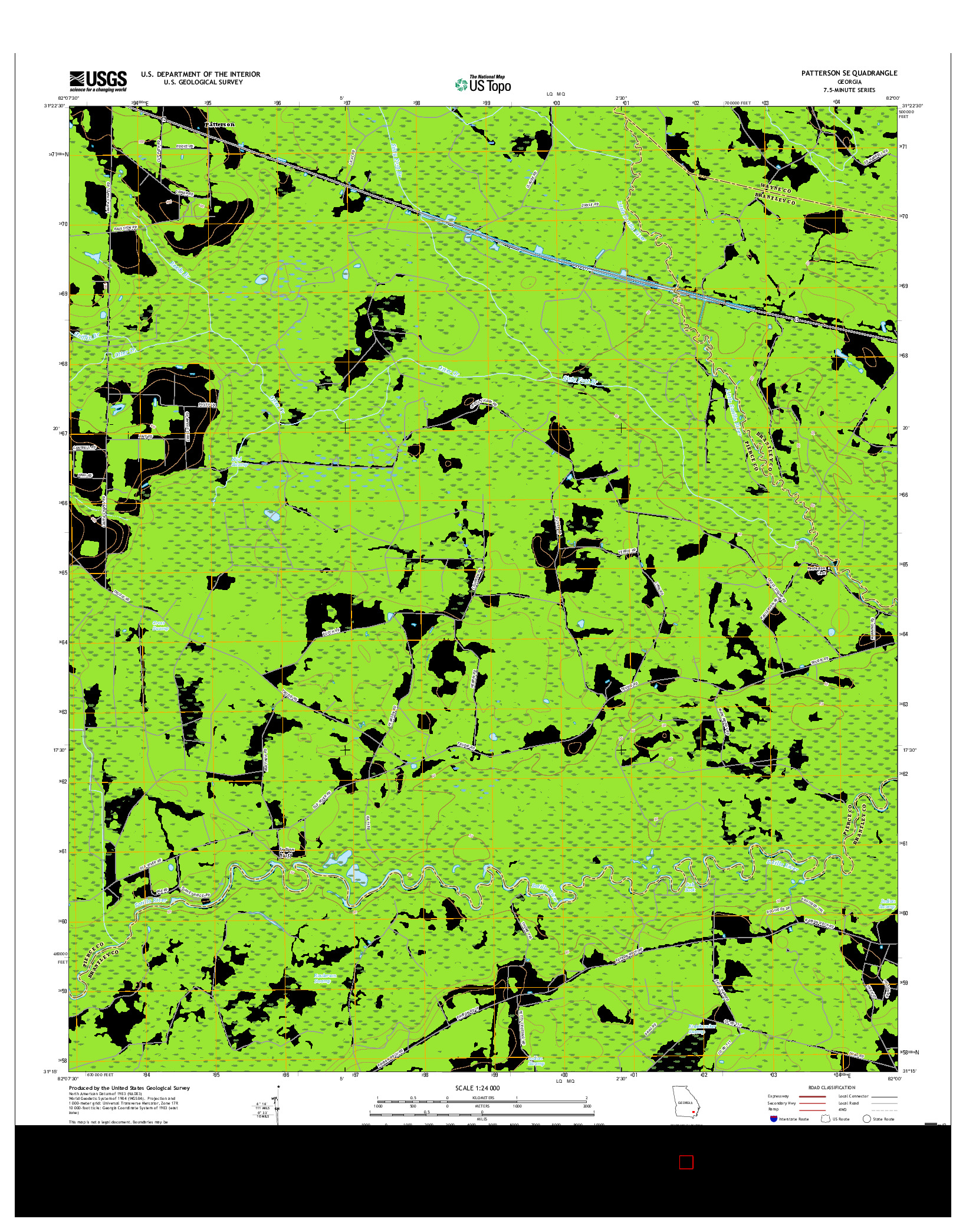 USGS US TOPO 7.5-MINUTE MAP FOR PATTERSON SE, GA 2017