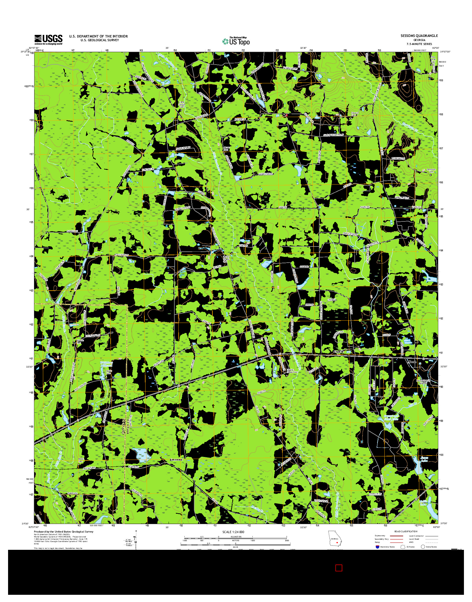 USGS US TOPO 7.5-MINUTE MAP FOR SESSOMS, GA 2017