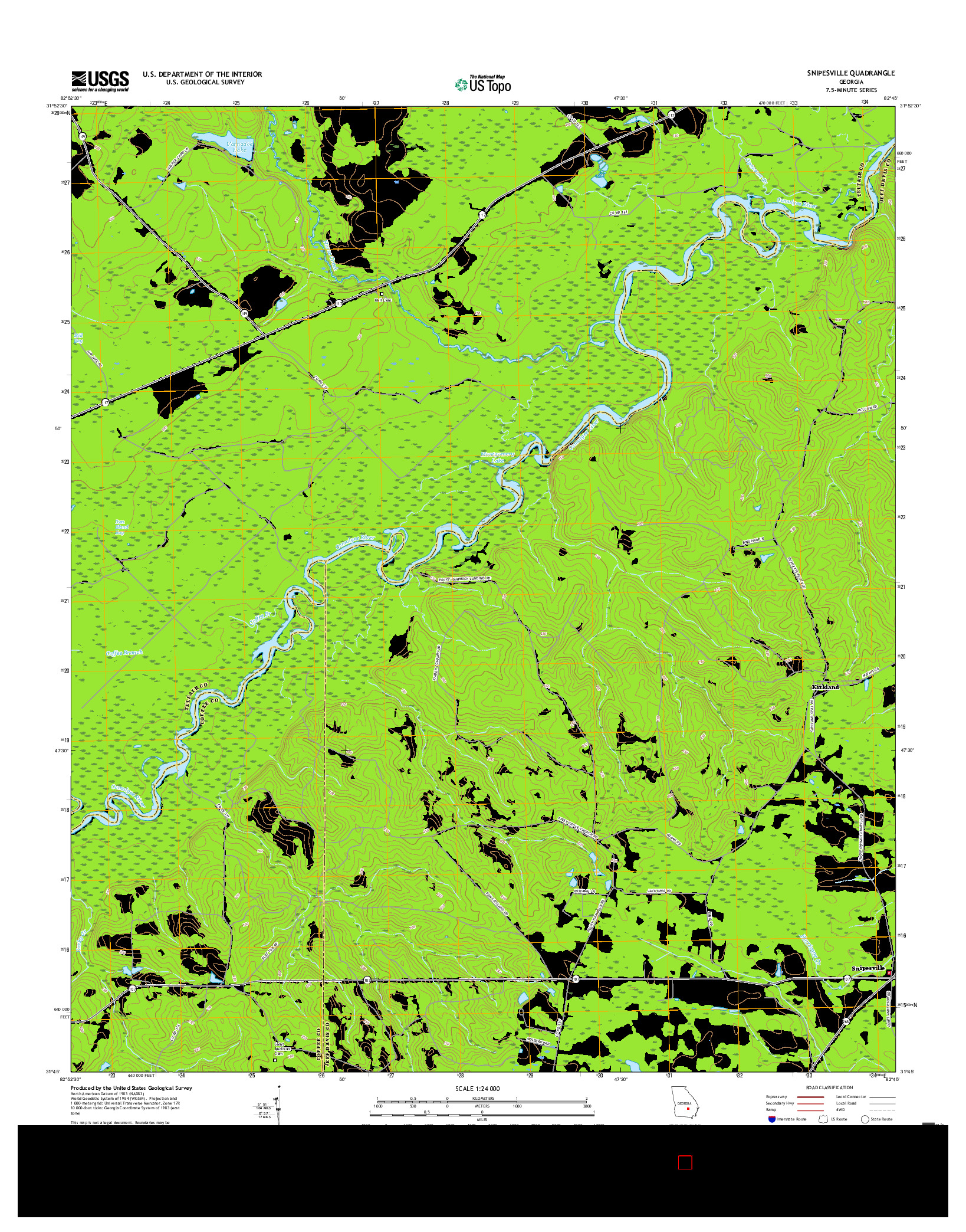 USGS US TOPO 7.5-MINUTE MAP FOR SNIPESVILLE, GA 2017