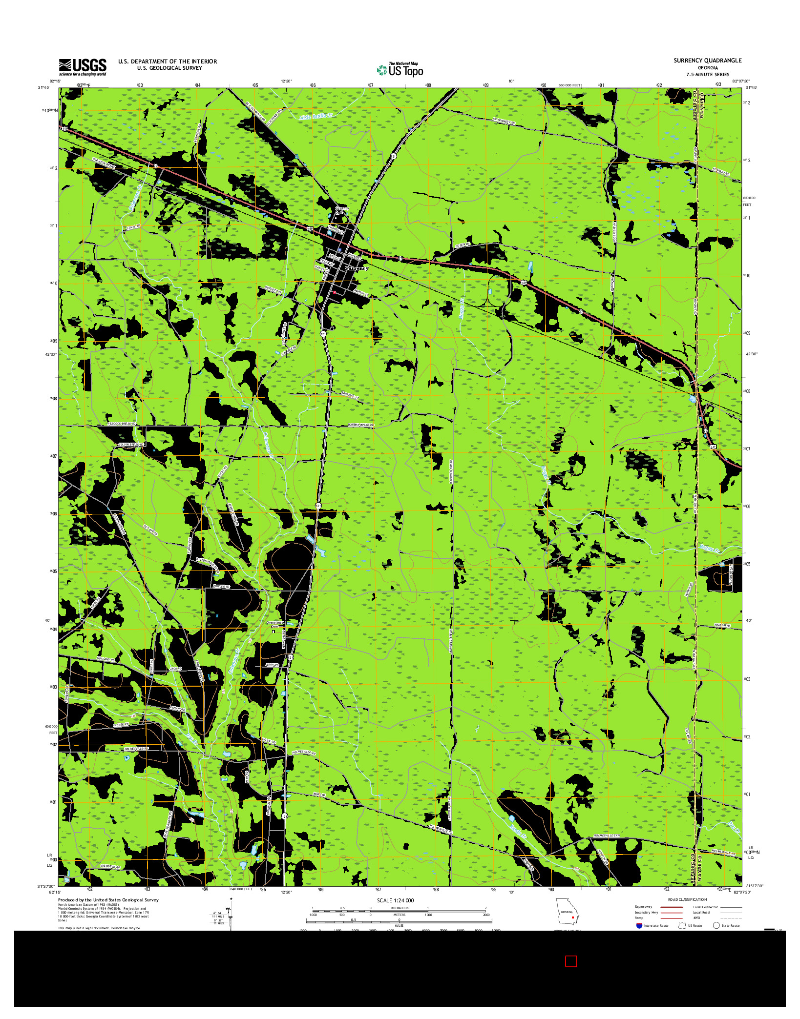 USGS US TOPO 7.5-MINUTE MAP FOR SURRENCY, GA 2017