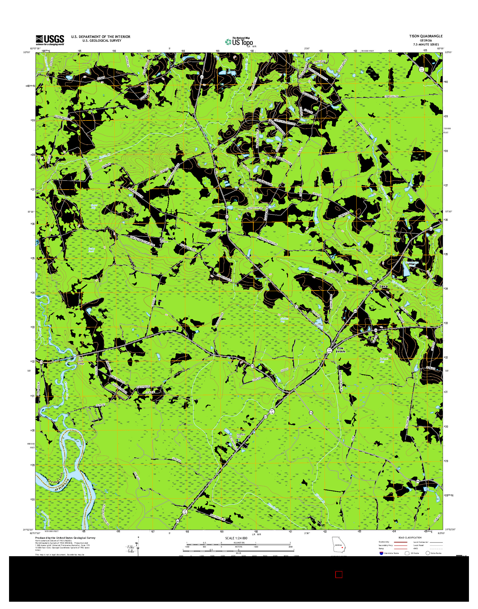 USGS US TOPO 7.5-MINUTE MAP FOR TISON, GA 2017