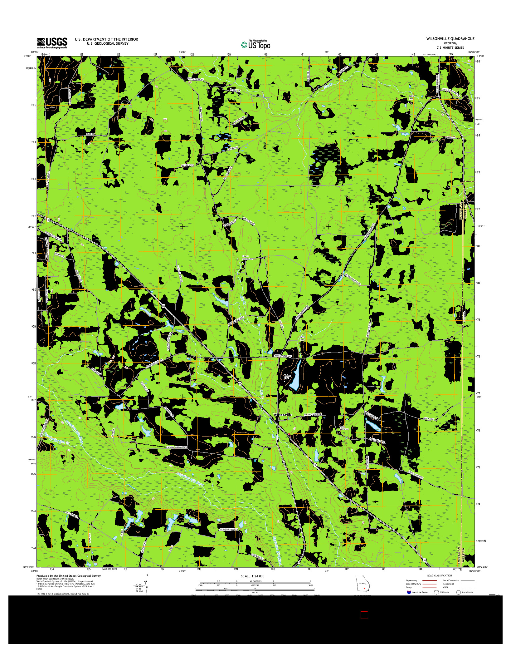 USGS US TOPO 7.5-MINUTE MAP FOR WILSONVILLE, GA 2017