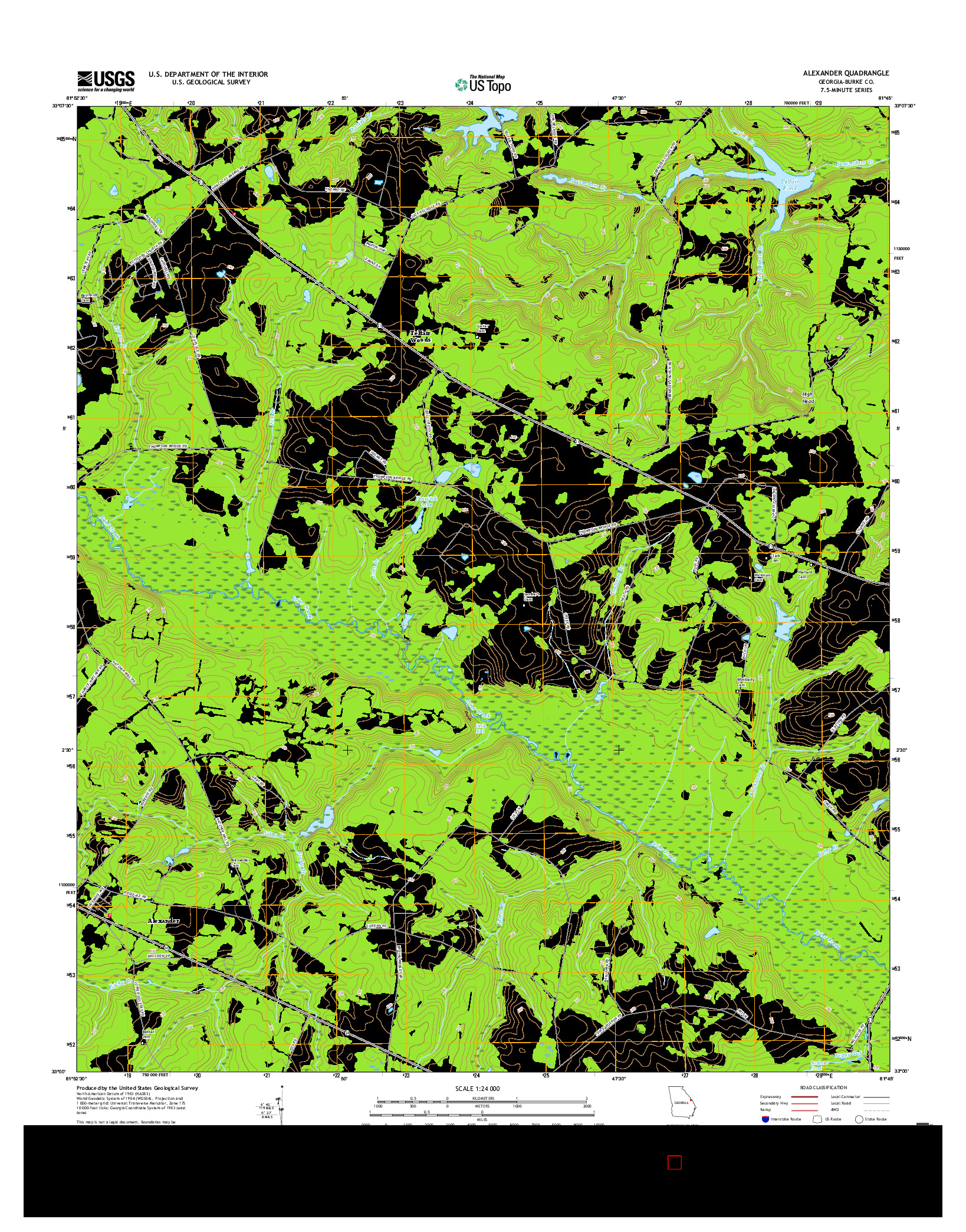 USGS US TOPO 7.5-MINUTE MAP FOR ALEXANDER, GA 2017