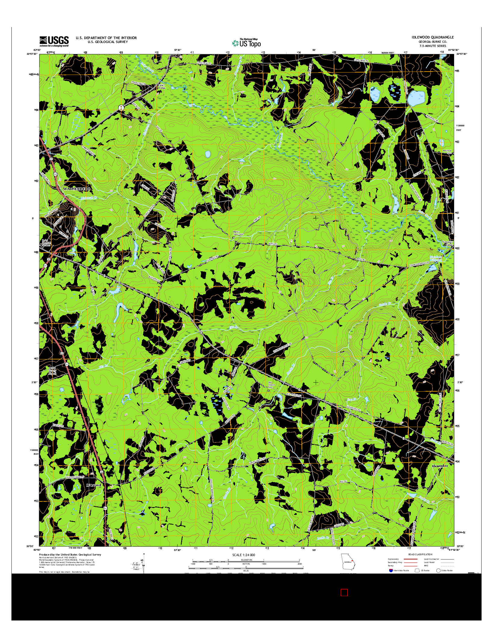 USGS US TOPO 7.5-MINUTE MAP FOR IDLEWOOD, GA 2017