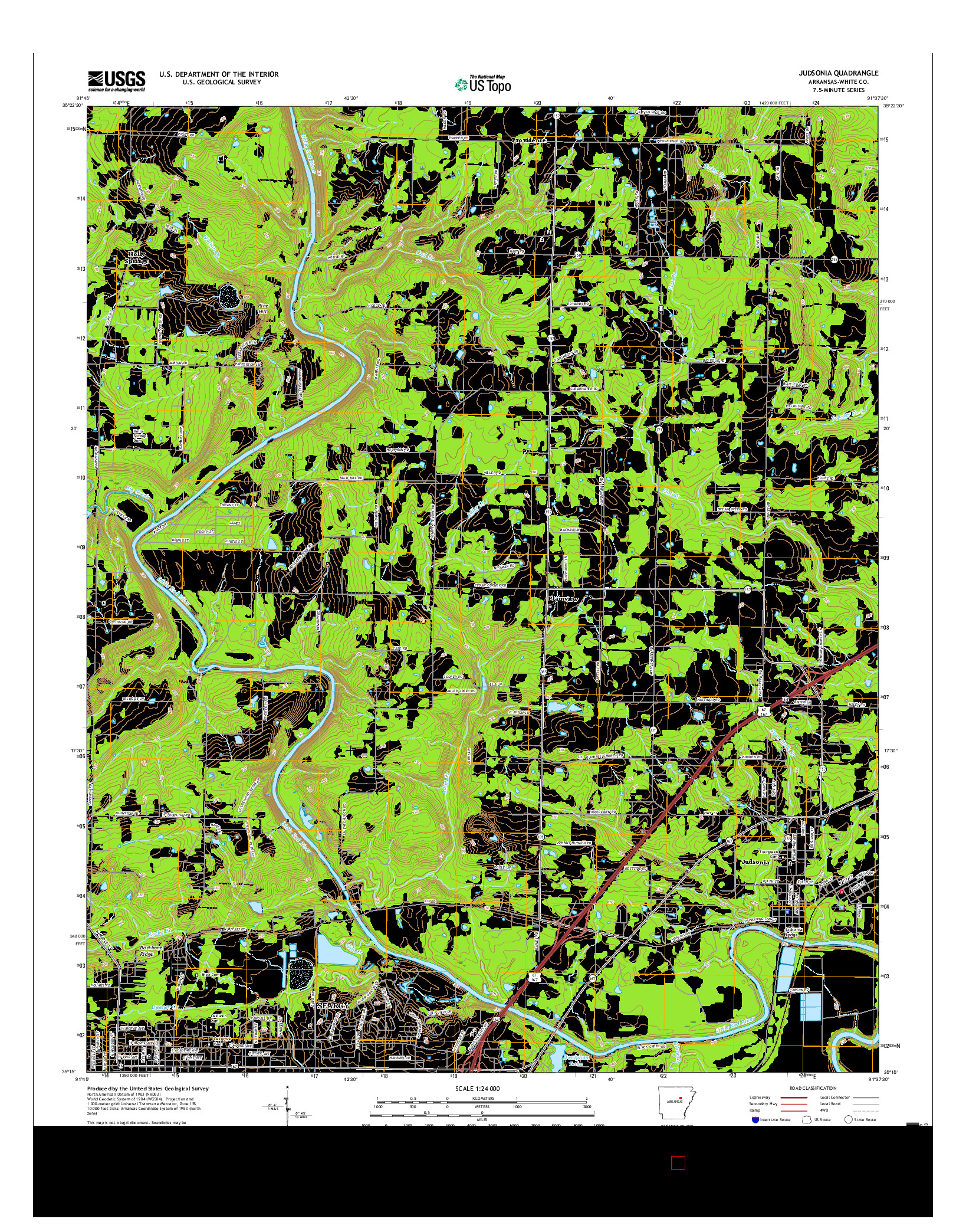 USGS US TOPO 7.5-MINUTE MAP FOR JUDSONIA, AR 2017