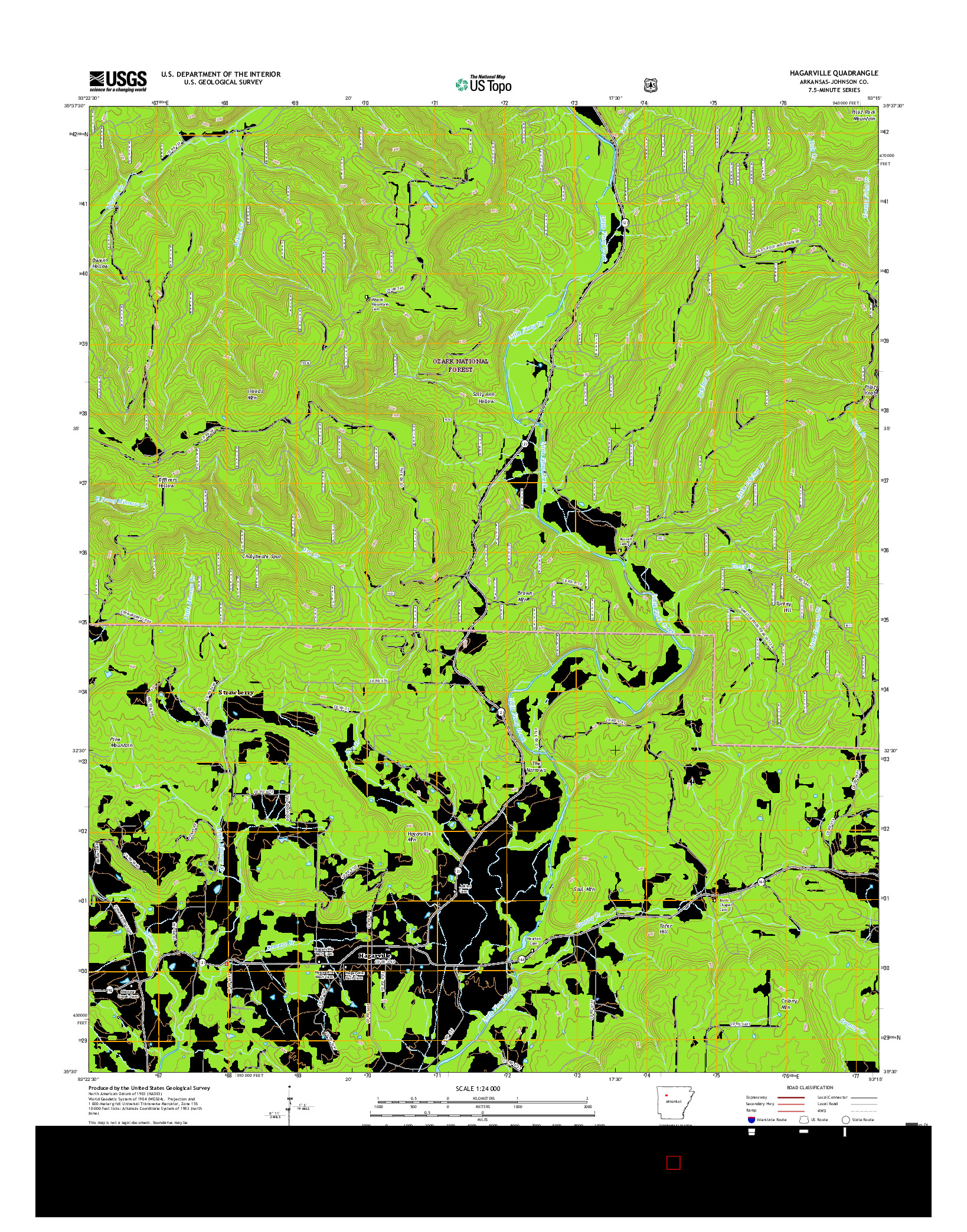 USGS US TOPO 7.5-MINUTE MAP FOR HAGARVILLE, AR 2017