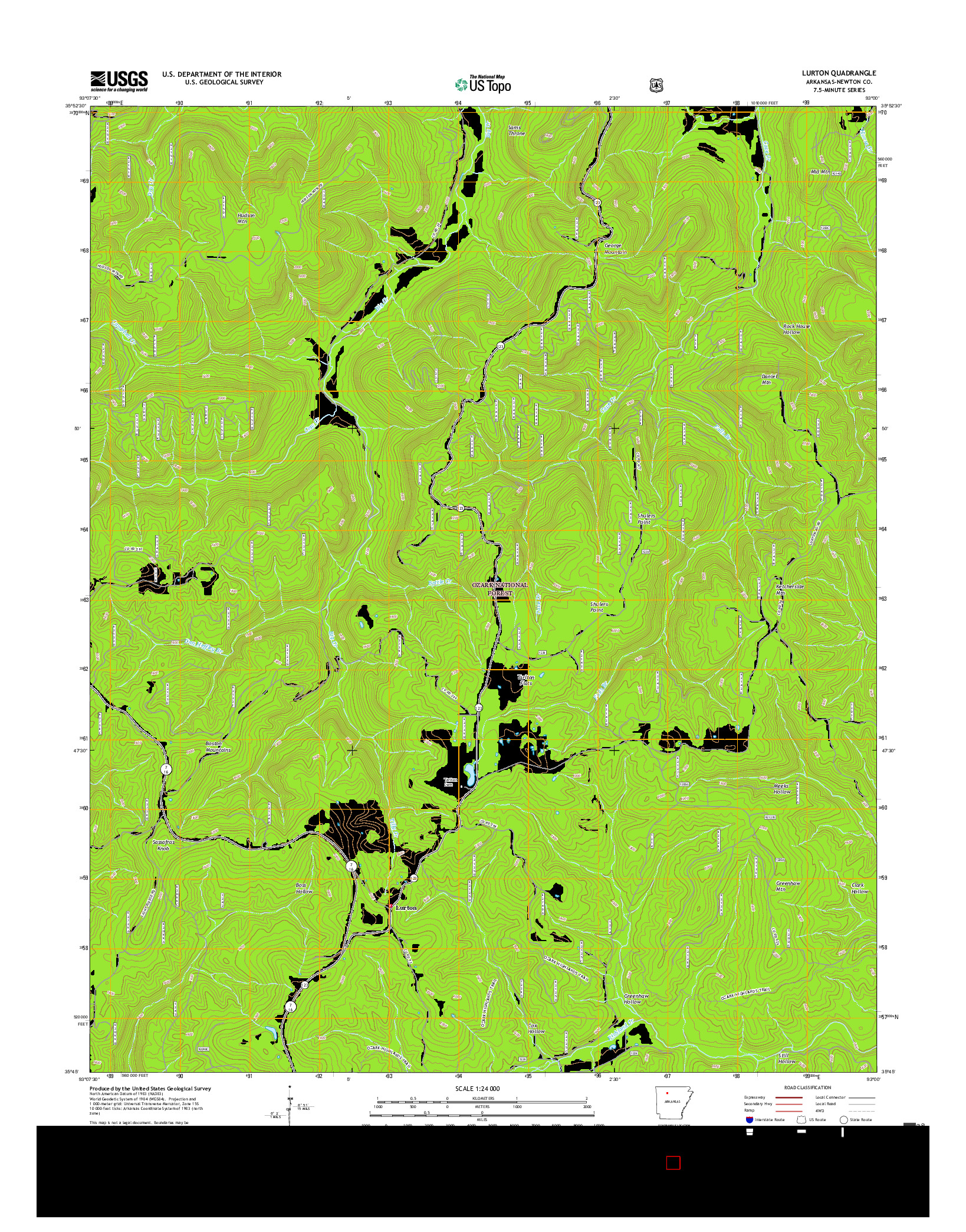 USGS US TOPO 7.5-MINUTE MAP FOR LURTON, AR 2017