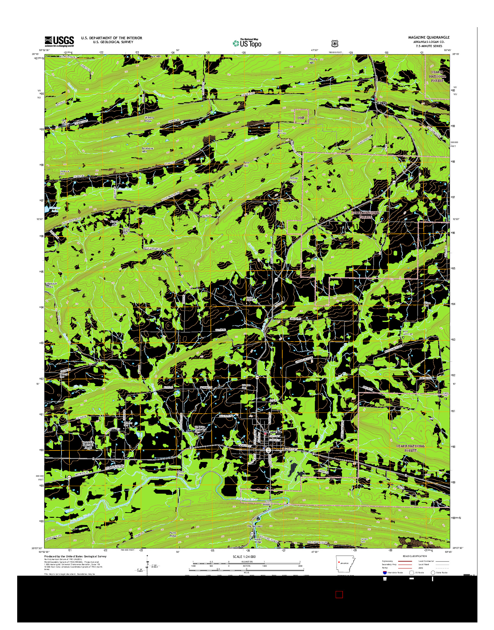 USGS US TOPO 7.5-MINUTE MAP FOR MAGAZINE, AR 2017