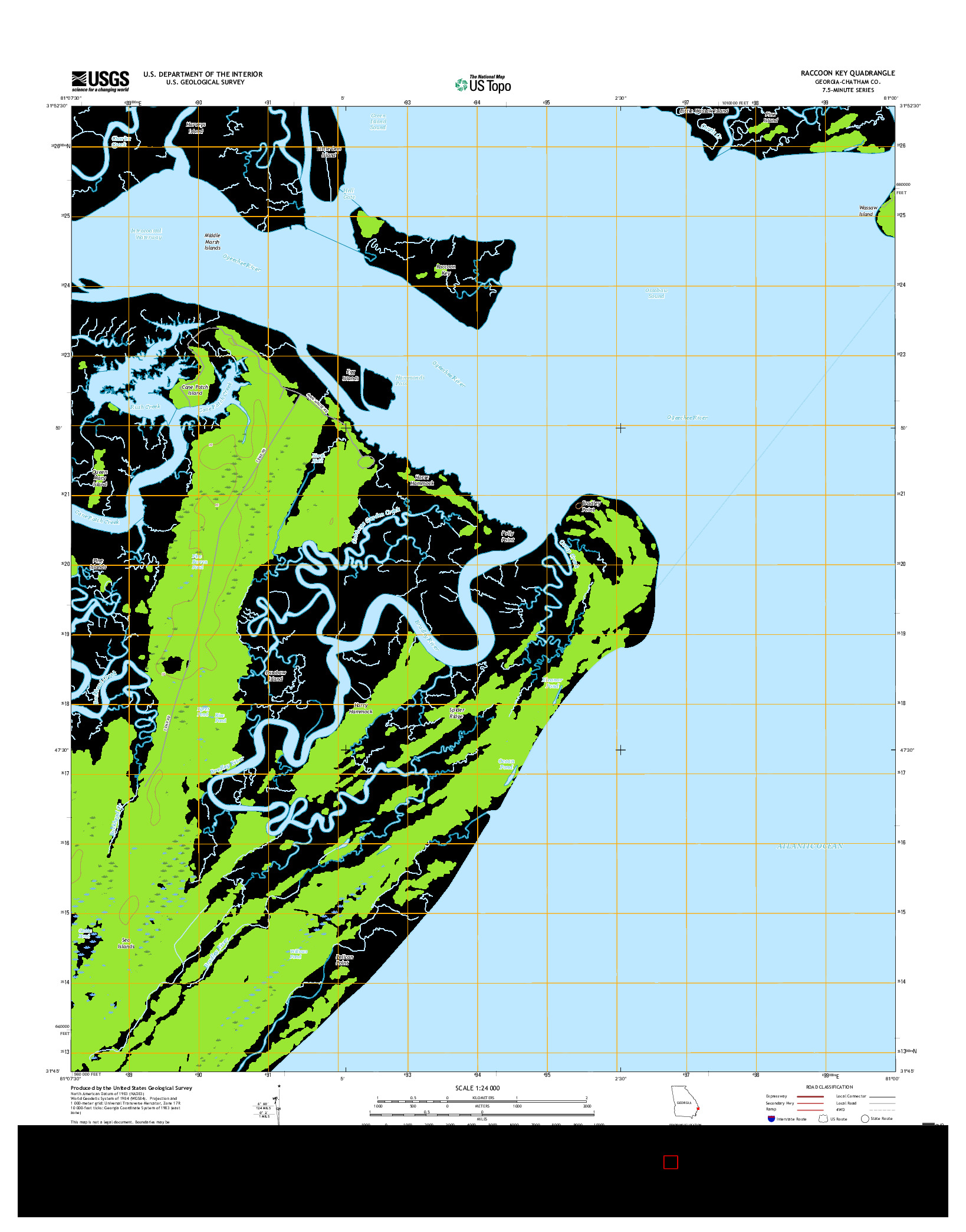 USGS US TOPO 7.5-MINUTE MAP FOR RACCOON KEY, GA 2017