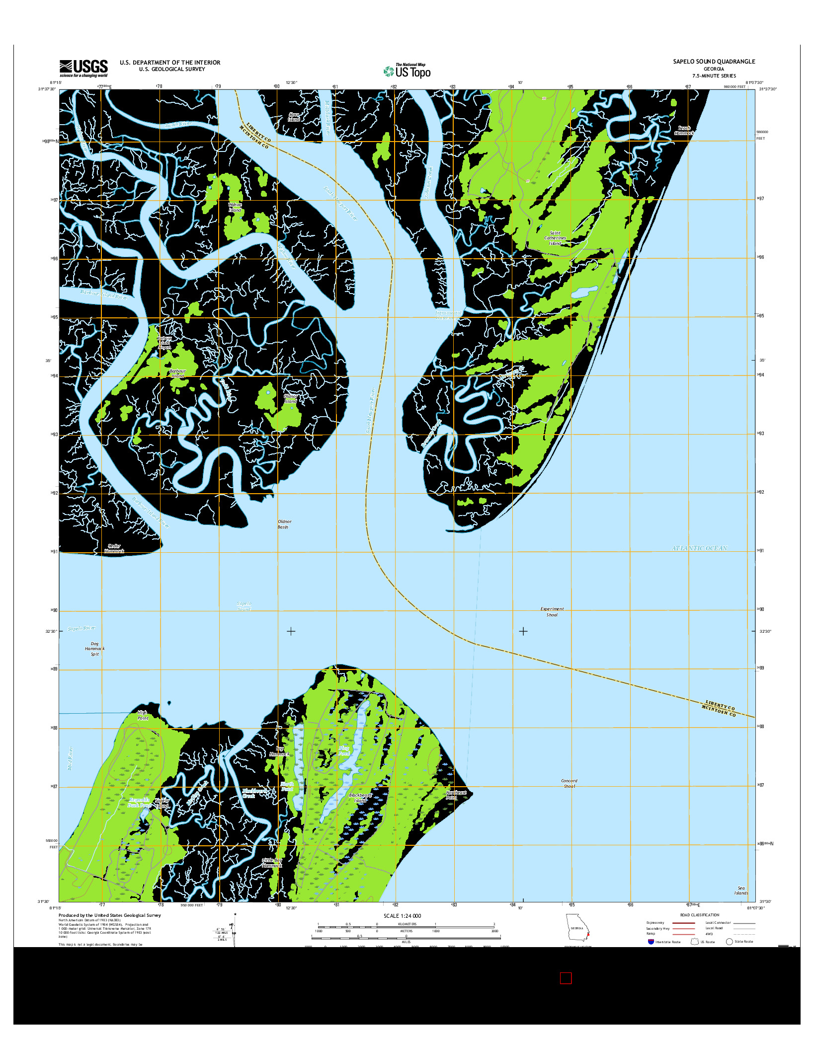 USGS US TOPO 7.5-MINUTE MAP FOR SAPELO SOUND, GA 2017