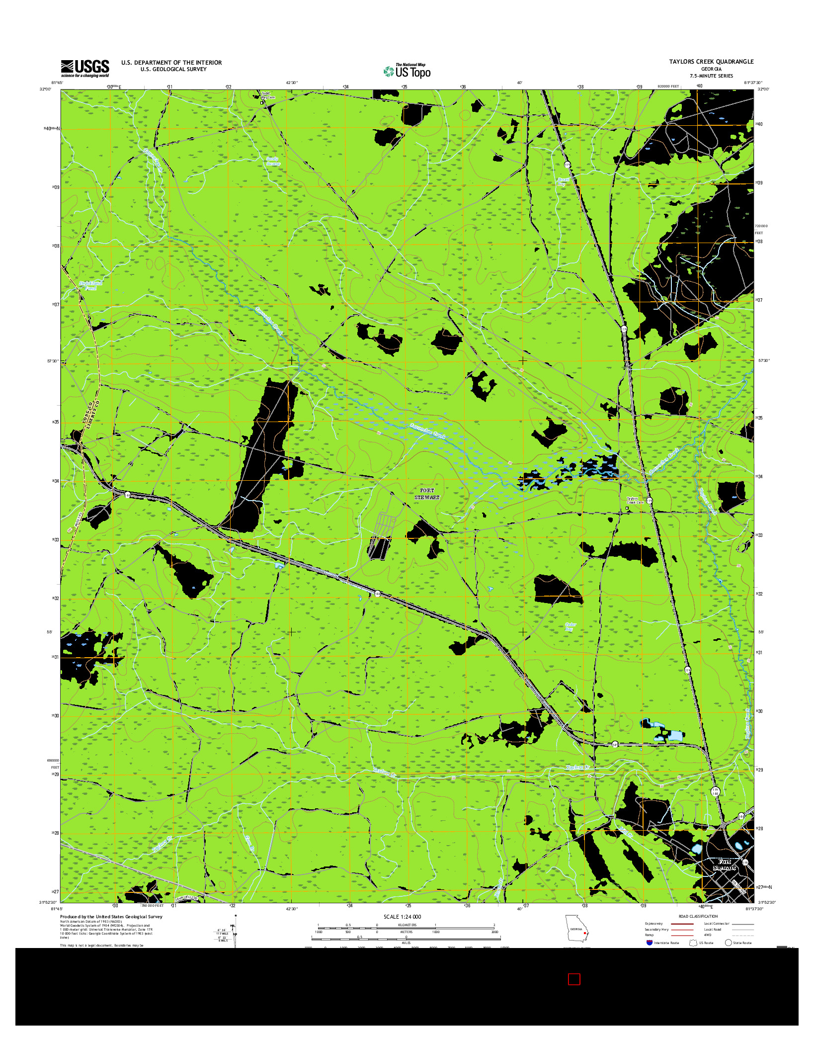 USGS US TOPO 7.5-MINUTE MAP FOR TAYLORS CREEK, GA 2017