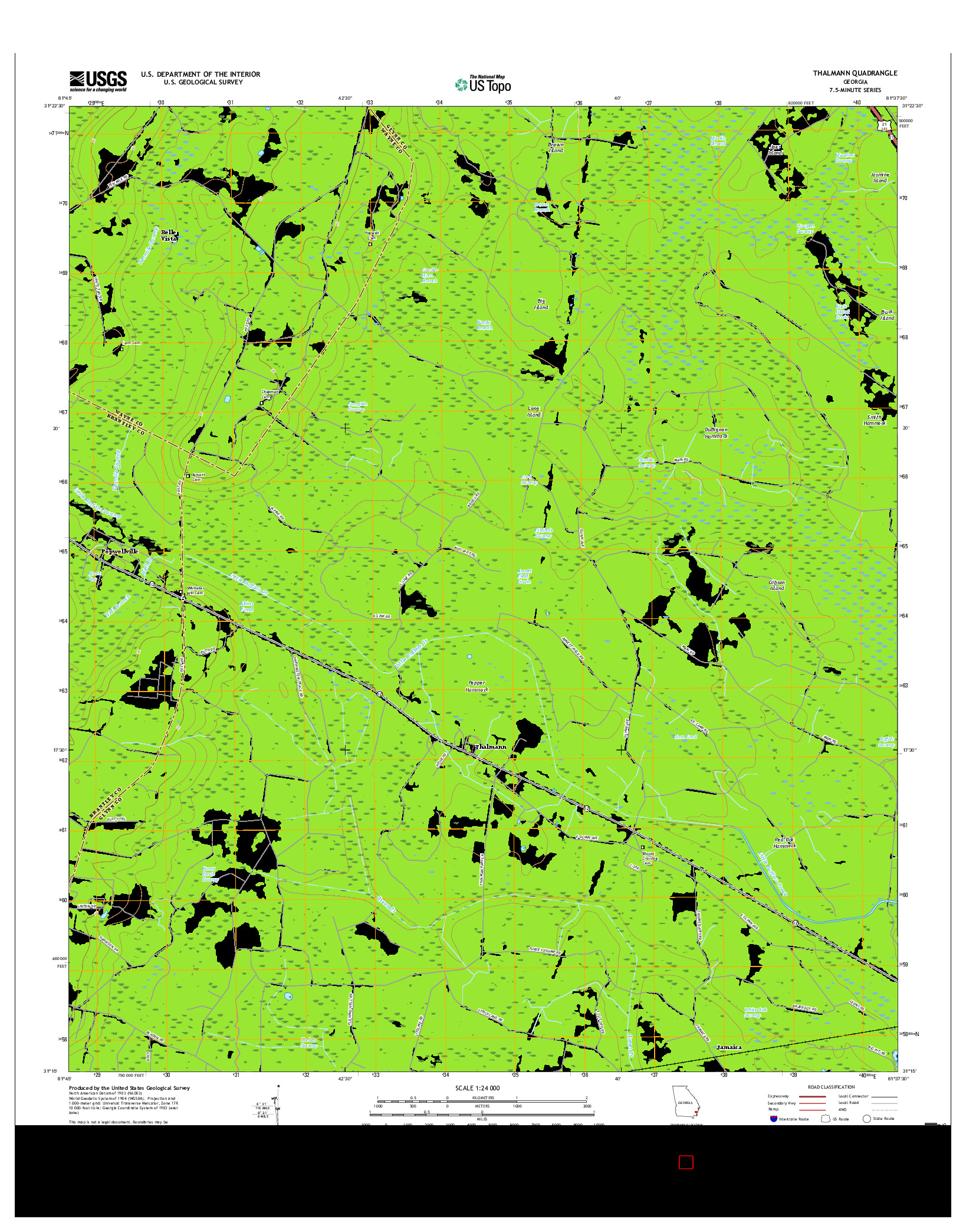 USGS US TOPO 7.5-MINUTE MAP FOR THALMANN, GA 2017