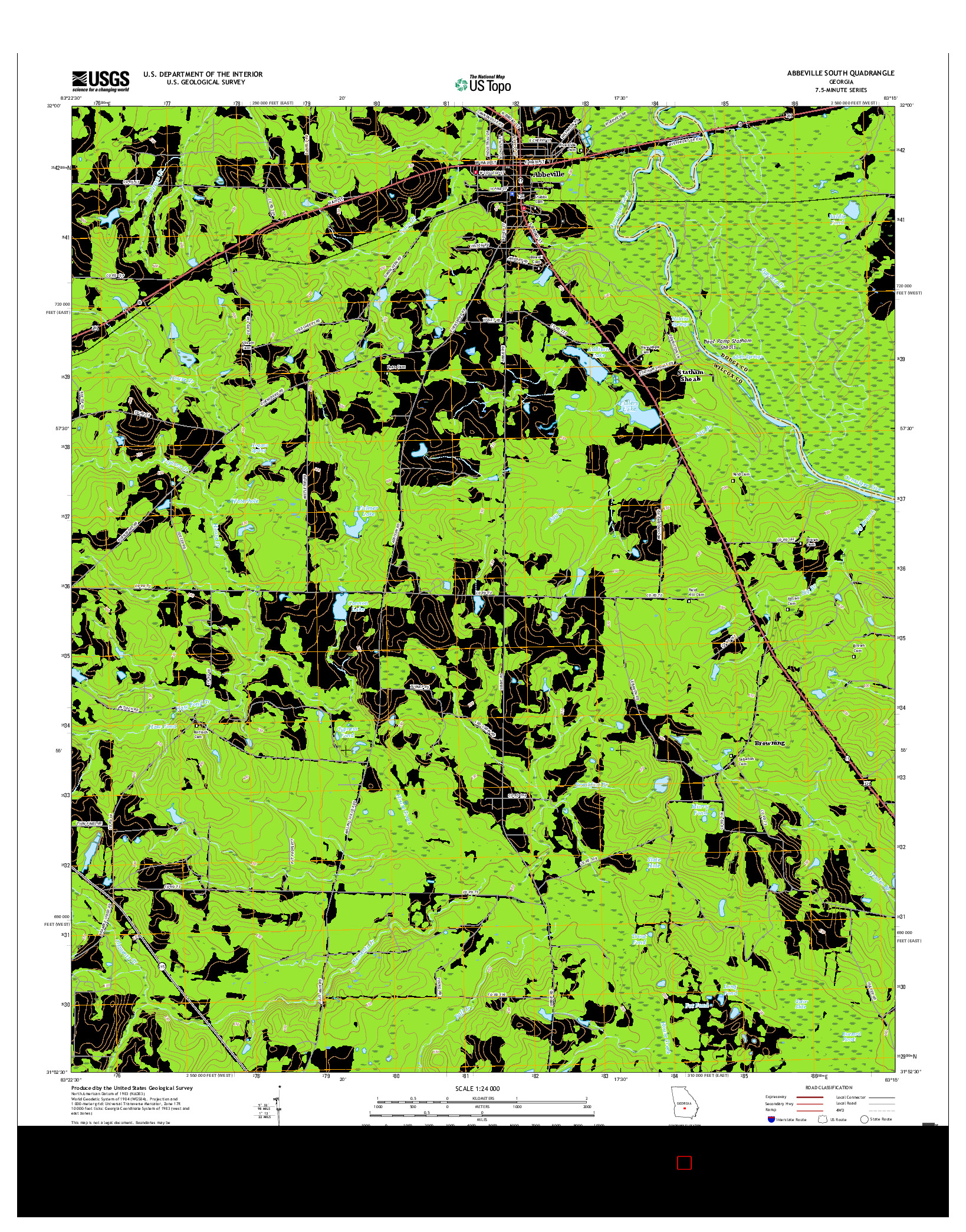 USGS US TOPO 7.5-MINUTE MAP FOR ABBEVILLE SOUTH, GA 2017