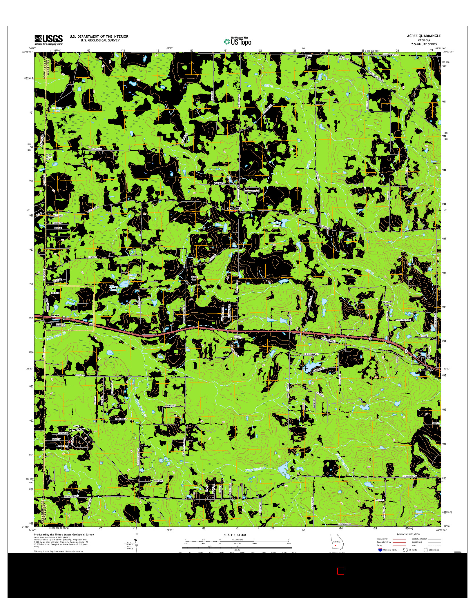 USGS US TOPO 7.5-MINUTE MAP FOR ACREE, GA 2017