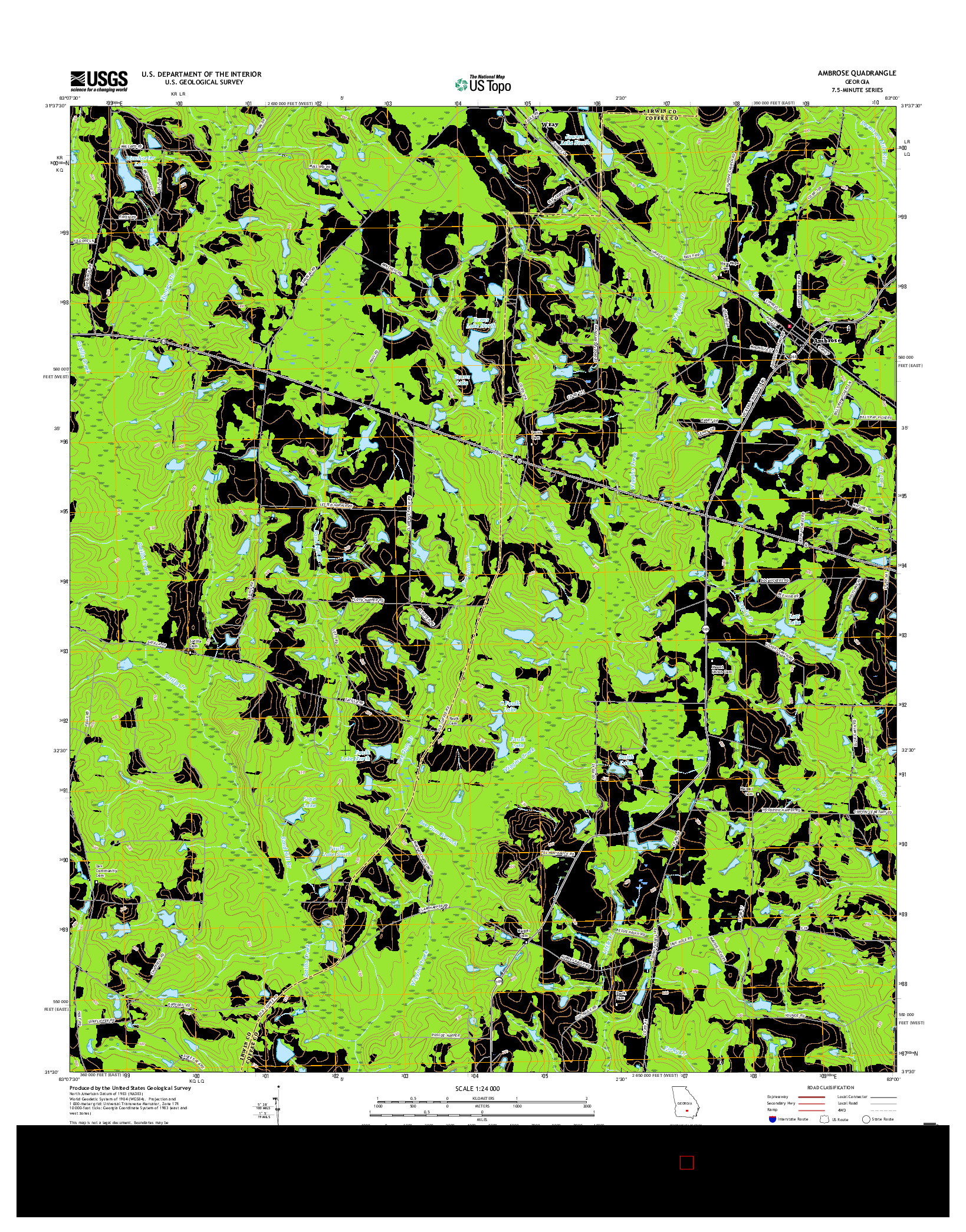 USGS US TOPO 7.5-MINUTE MAP FOR AMBROSE, GA 2017