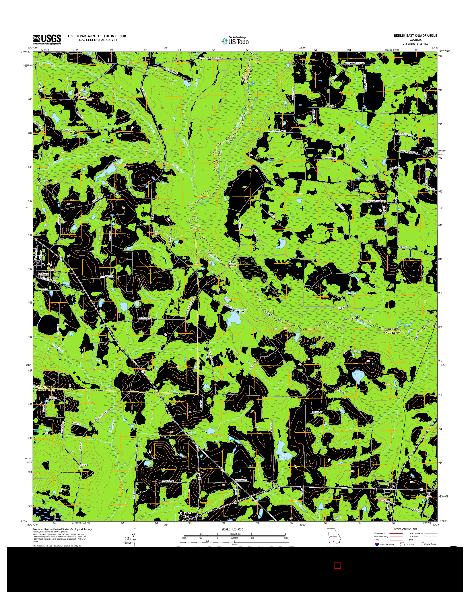 USGS US TOPO 7.5-MINUTE MAP FOR BERLIN EAST, GA 2017