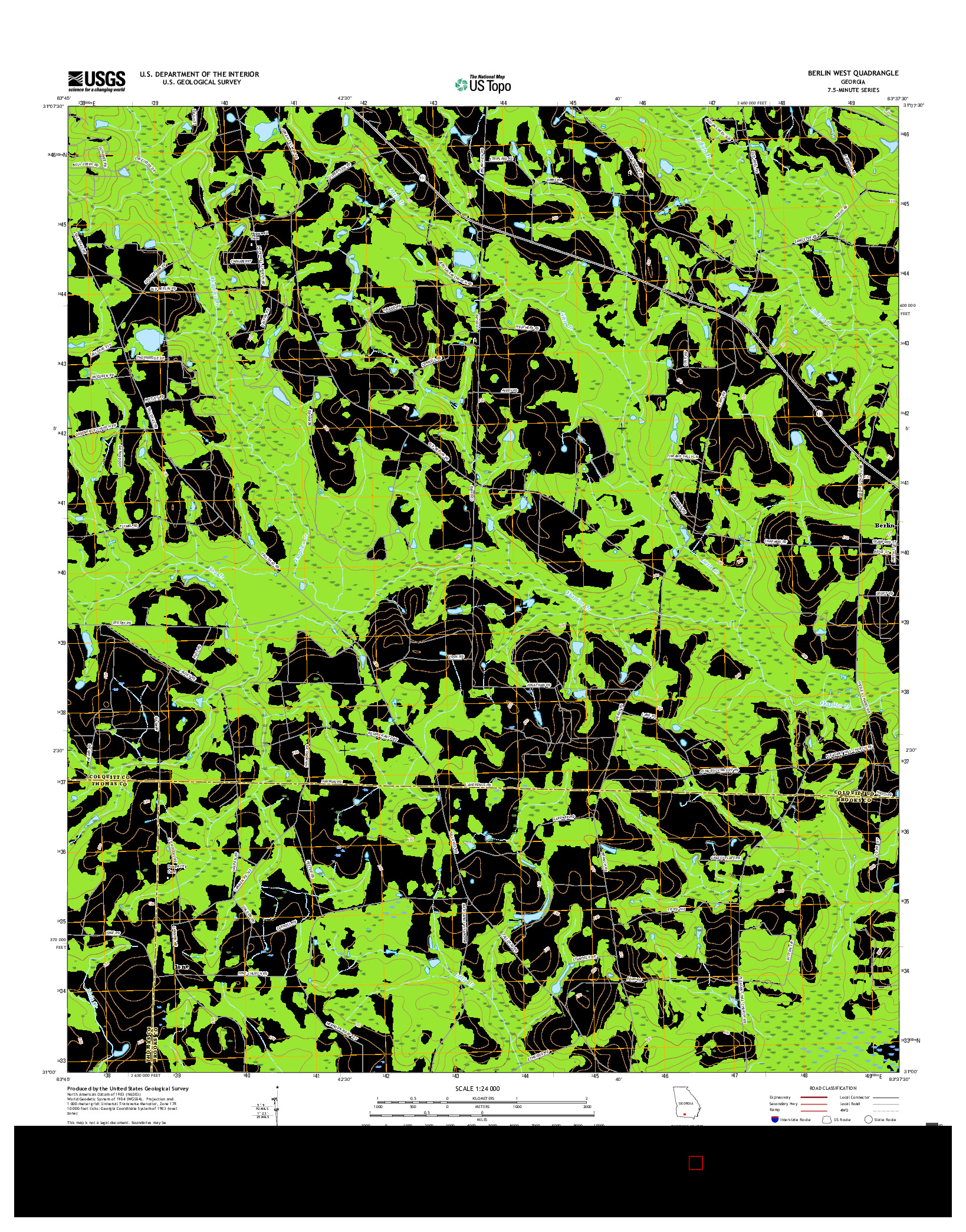 USGS US TOPO 7.5-MINUTE MAP FOR BERLIN WEST, GA 2017