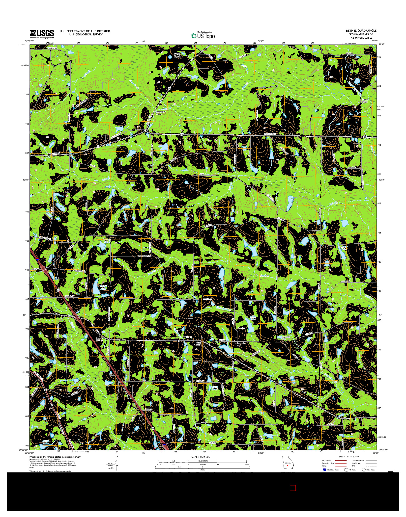 USGS US TOPO 7.5-MINUTE MAP FOR BETHEL, GA 2017