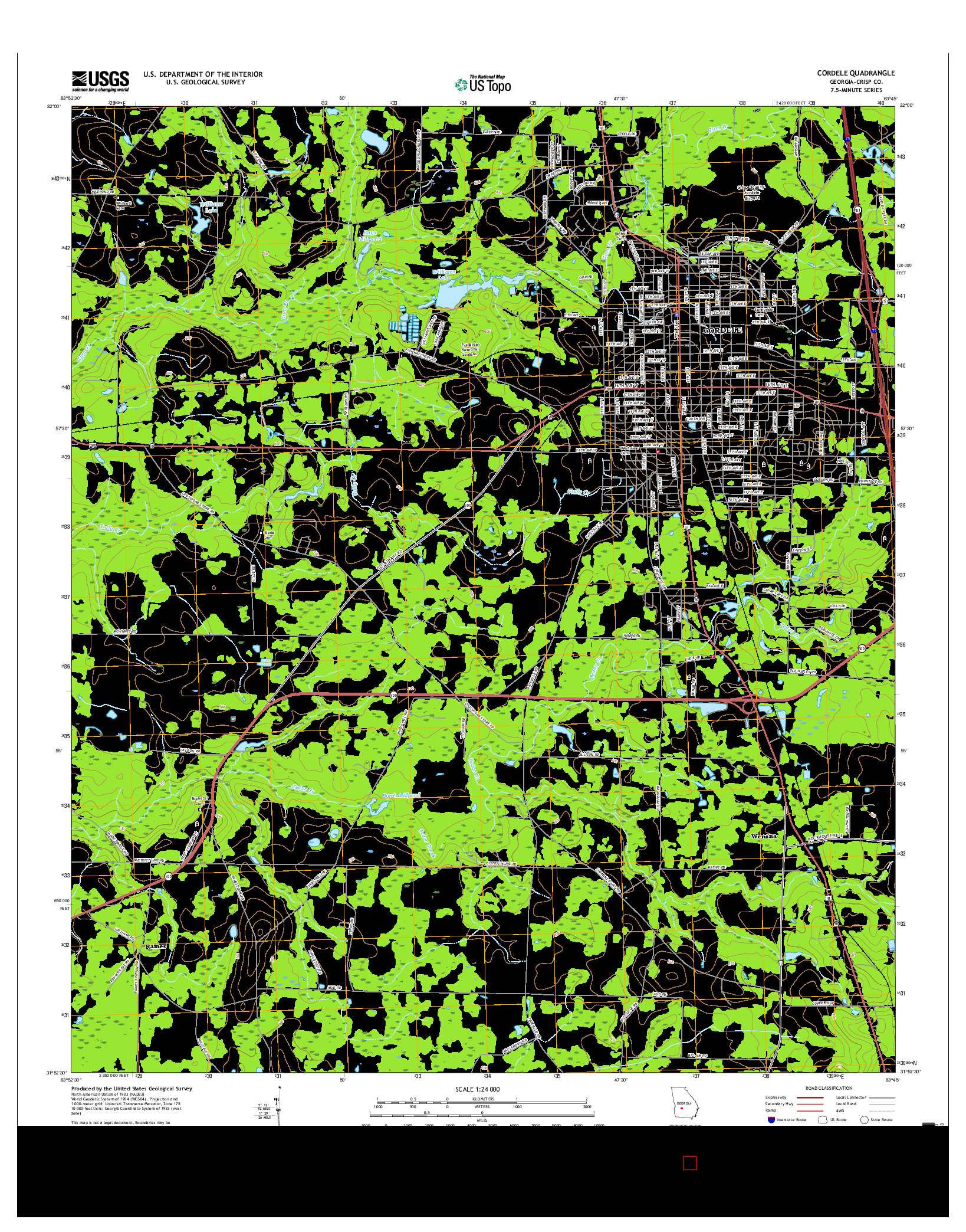 USGS US TOPO 7.5-MINUTE MAP FOR CORDELE, GA 2017