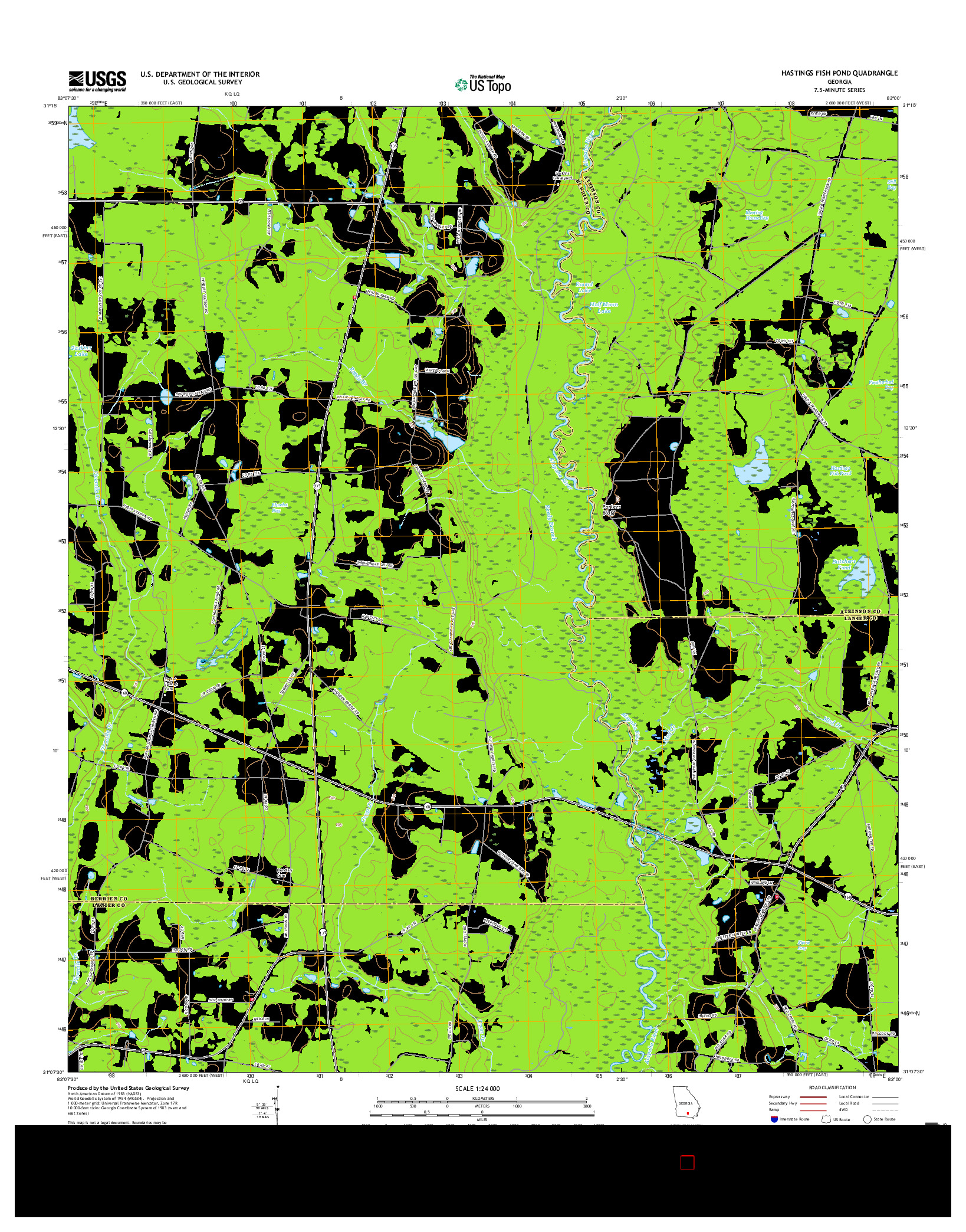 USGS US TOPO 7.5-MINUTE MAP FOR HASTINGS FISH POND, GA 2017
