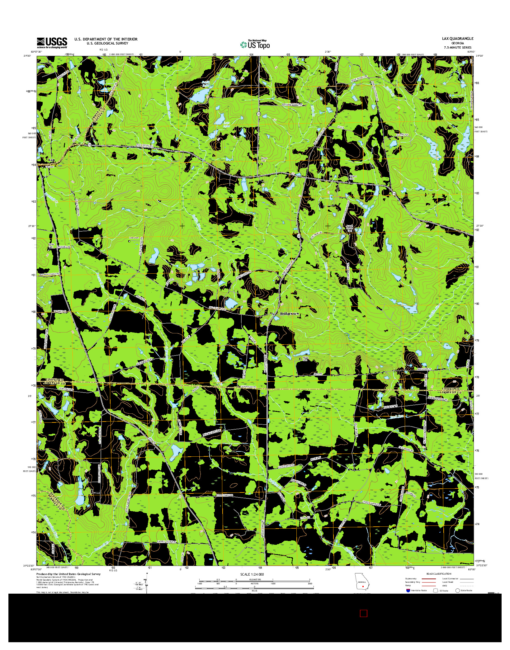 USGS US TOPO 7.5-MINUTE MAP FOR LAX, GA 2017