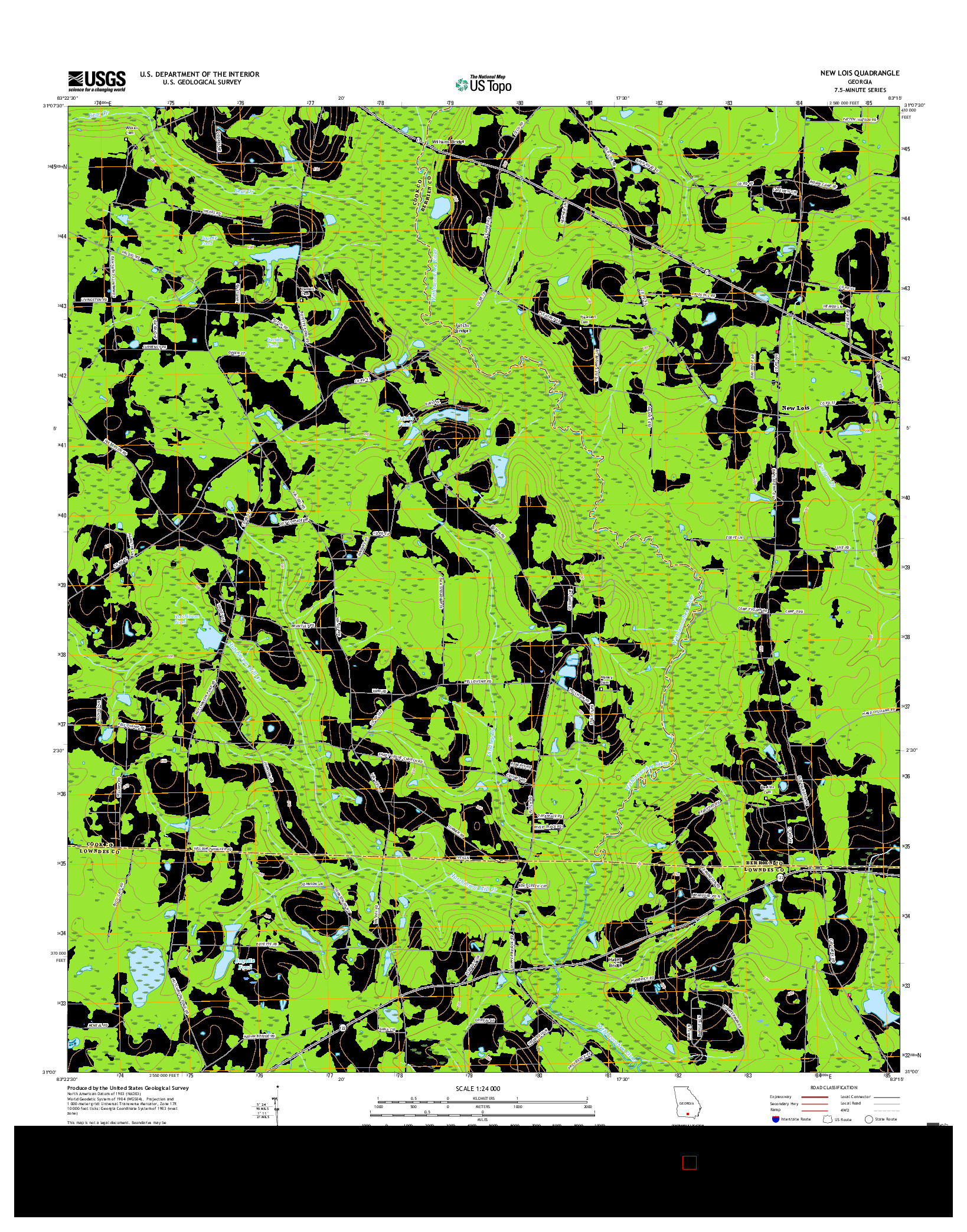 USGS US TOPO 7.5-MINUTE MAP FOR NEW LOIS, GA 2017