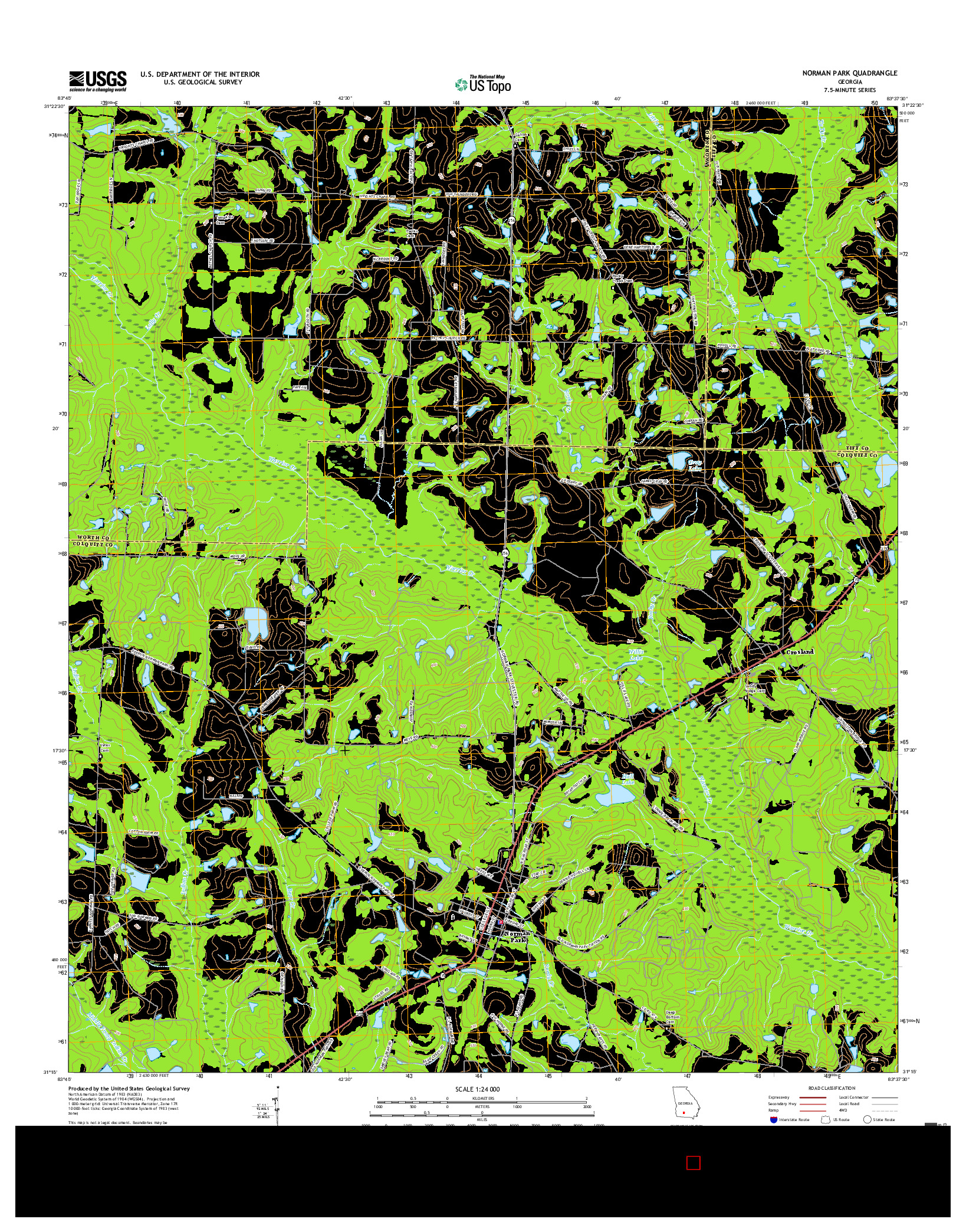 USGS US TOPO 7.5-MINUTE MAP FOR NORMAN PARK, GA 2017